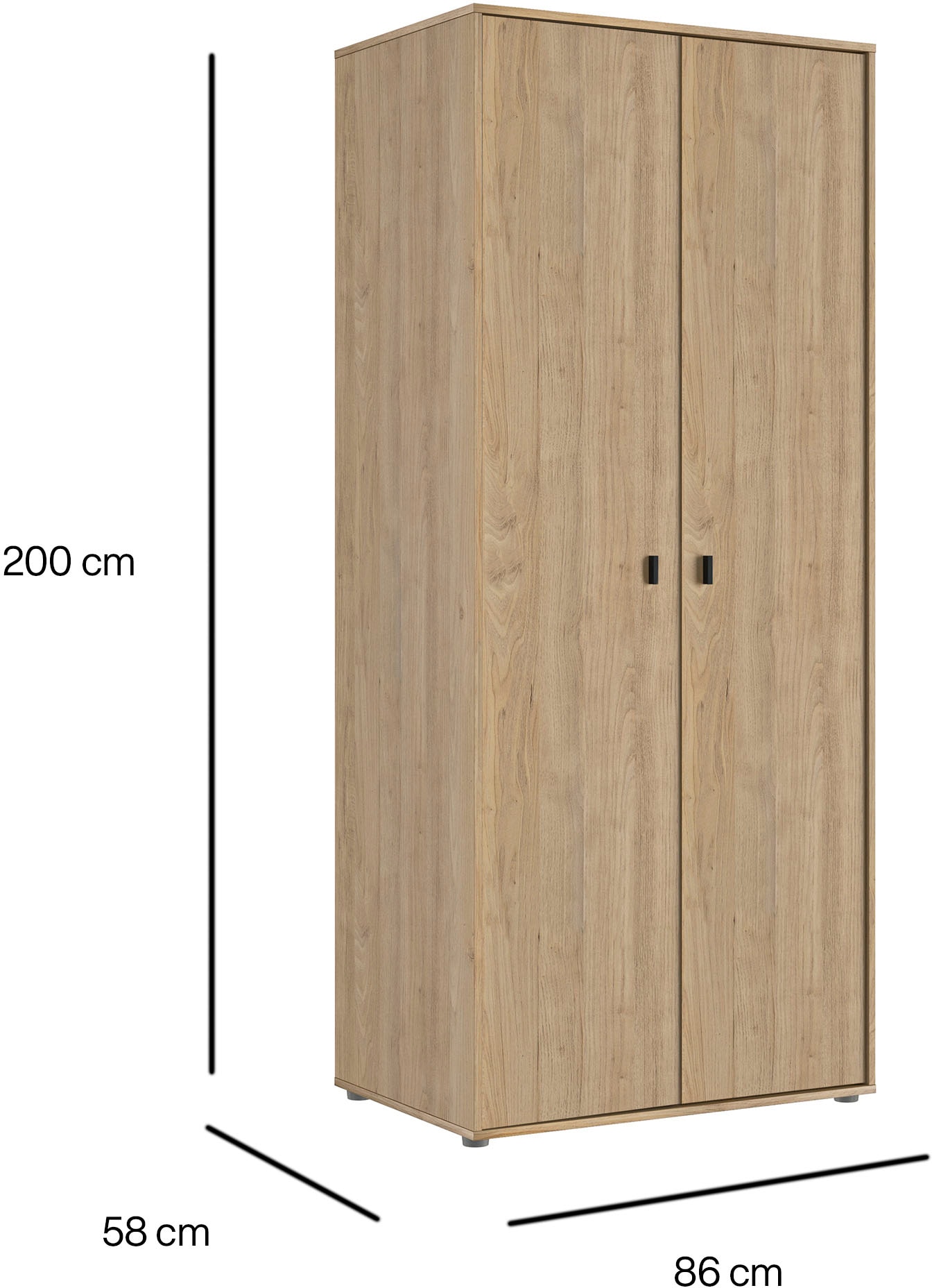 Gami Kleiderschrank »2-türiger Kleiderschrank« ein einfaches und funktionales, gut eingerichtetes Schrank