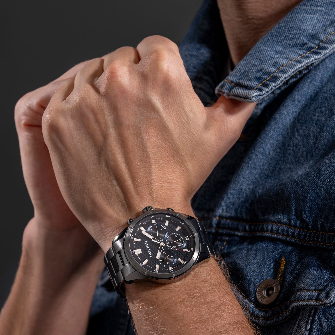 Police Multifunktionsuhr »MALAWI«, Quarzuhr, Armbanduhr, Herrenuhr, Made in Germany, Edelstahlarmband