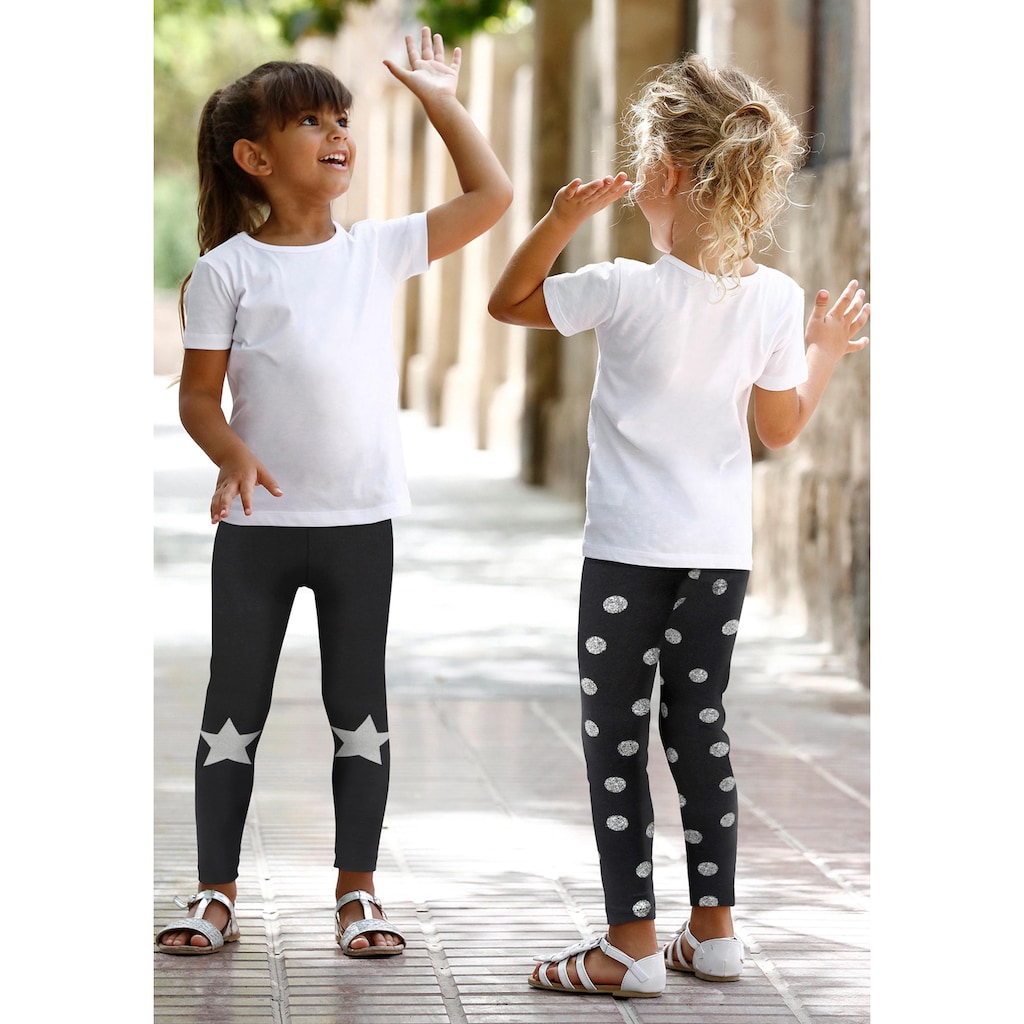 KIDSWORLD Leggings »für kleine Mädchen«, (Packung, 2 tlg.)