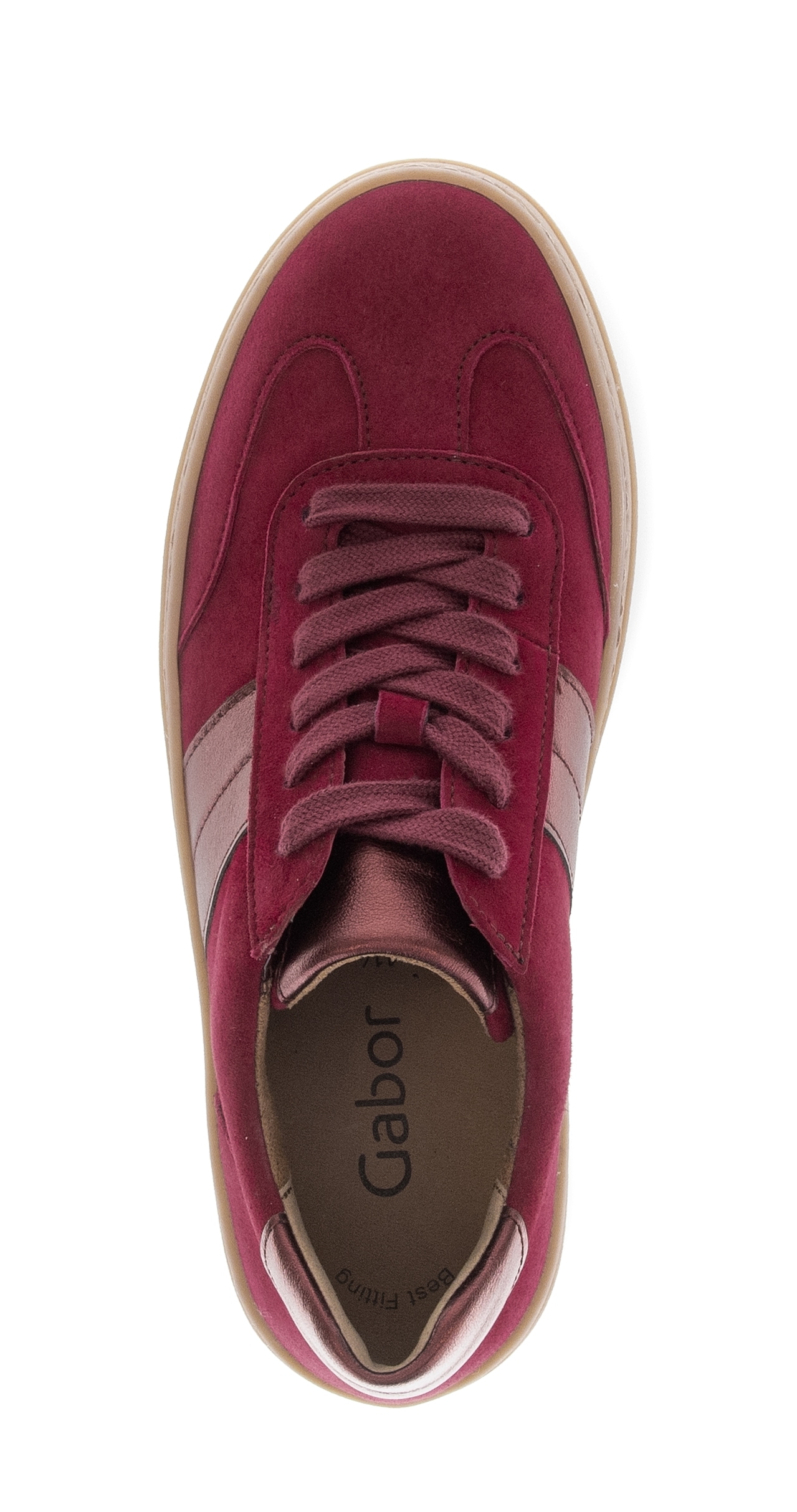 Gabor Plateausneaker, Schnürschuh, Freizeitschuh, Halbschuh mit Besatz in Metallicoptik