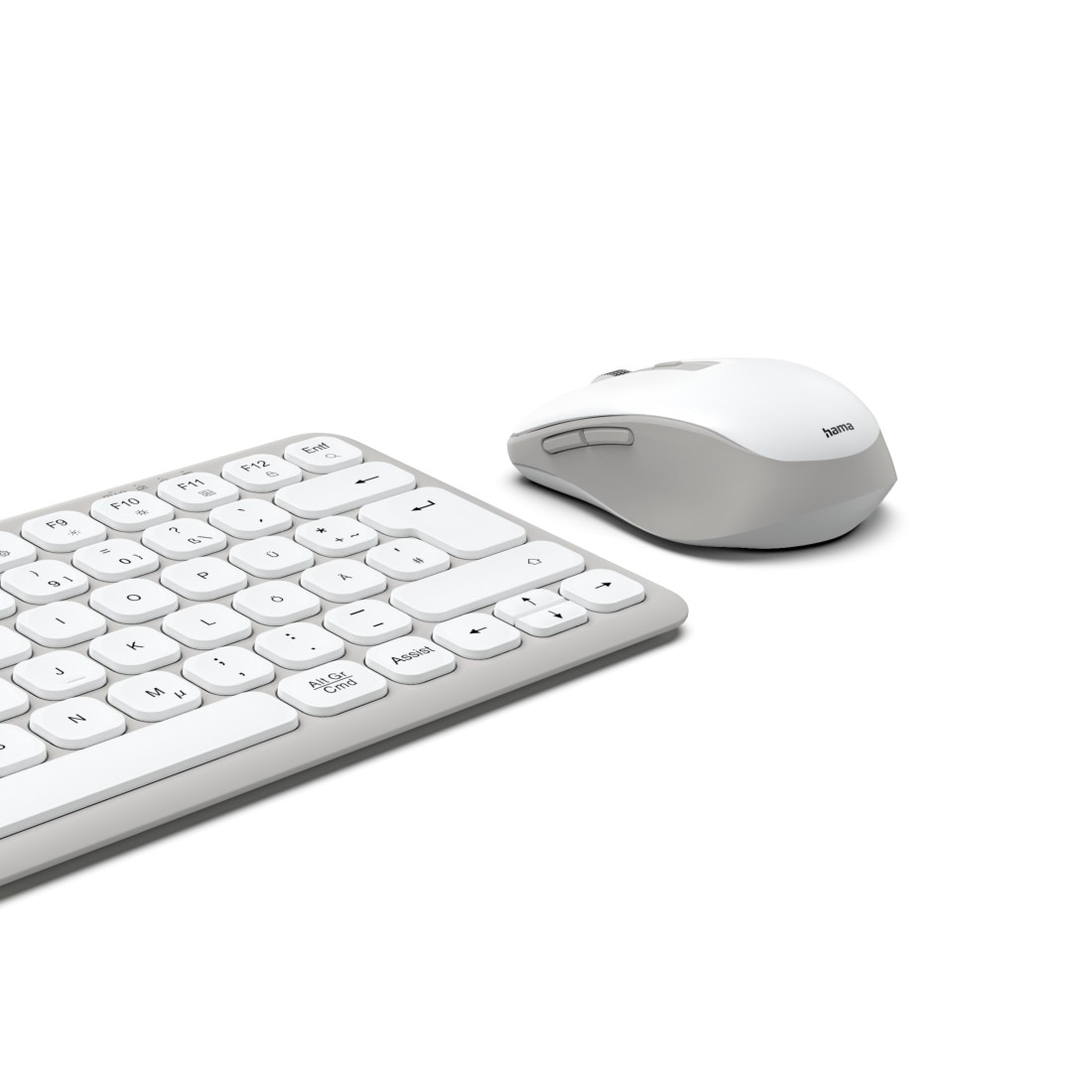 Hama Tastatur- und Maus-Set »Kabelloses Tastatur-Maus-Set "WKM-500"«, (Multi Device, 2x Bluetooth, 1x Funk, DE, weiß, klein)