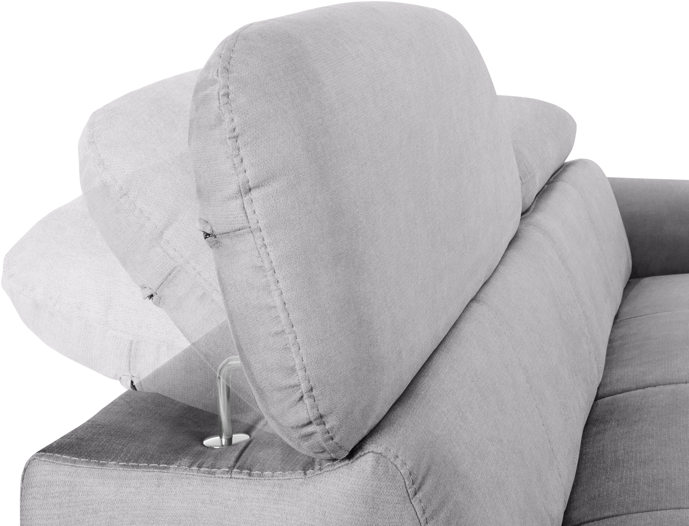 COTTA 3-Sitzer »Chef«, Big-Sofa mit Kopfteilverstellung, edle Metallkufen
