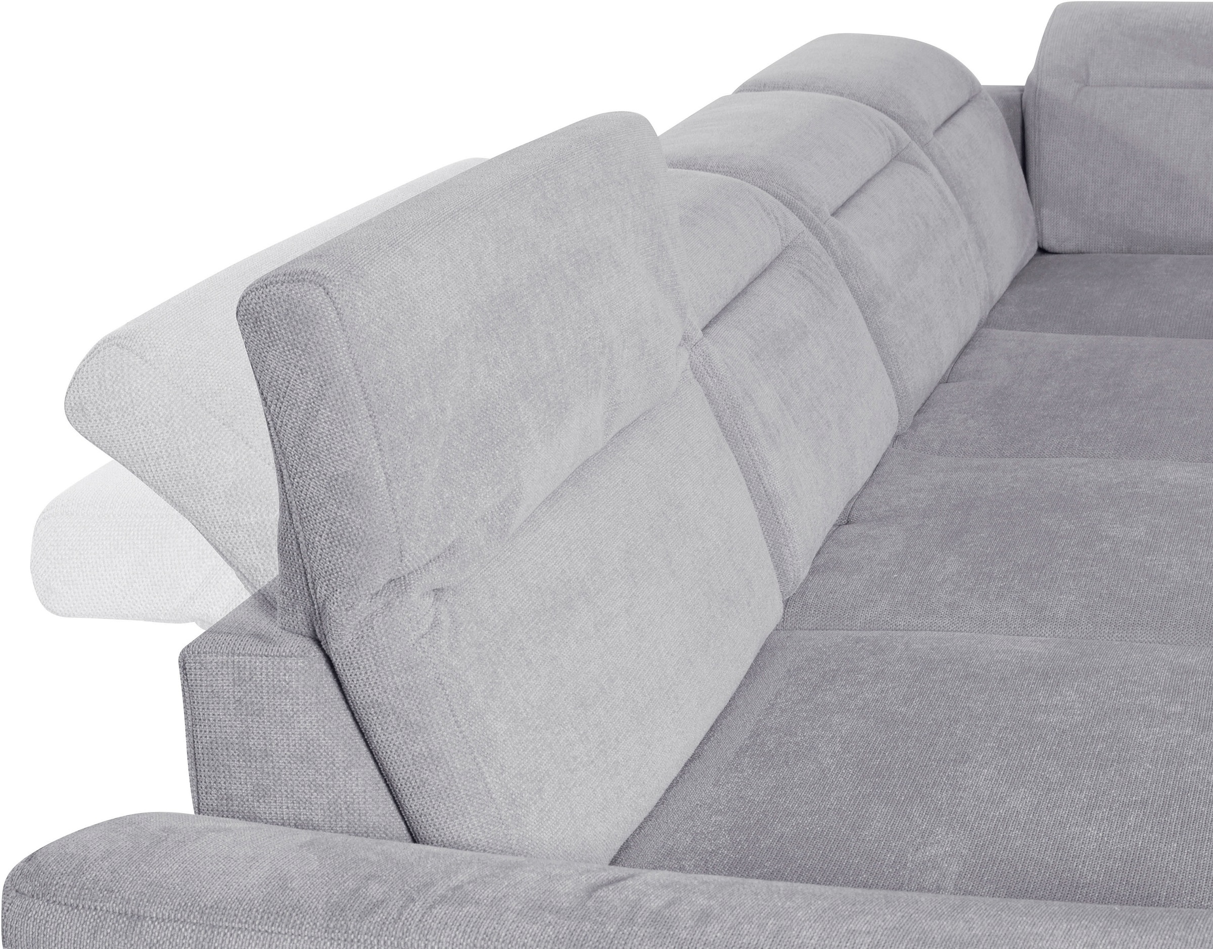 sit&more Wohnlandschaft »Percy U-Form«, 15 cm Fußhöhe, Sitztiefenverstellung, wahlweise in 2 Fußfarben