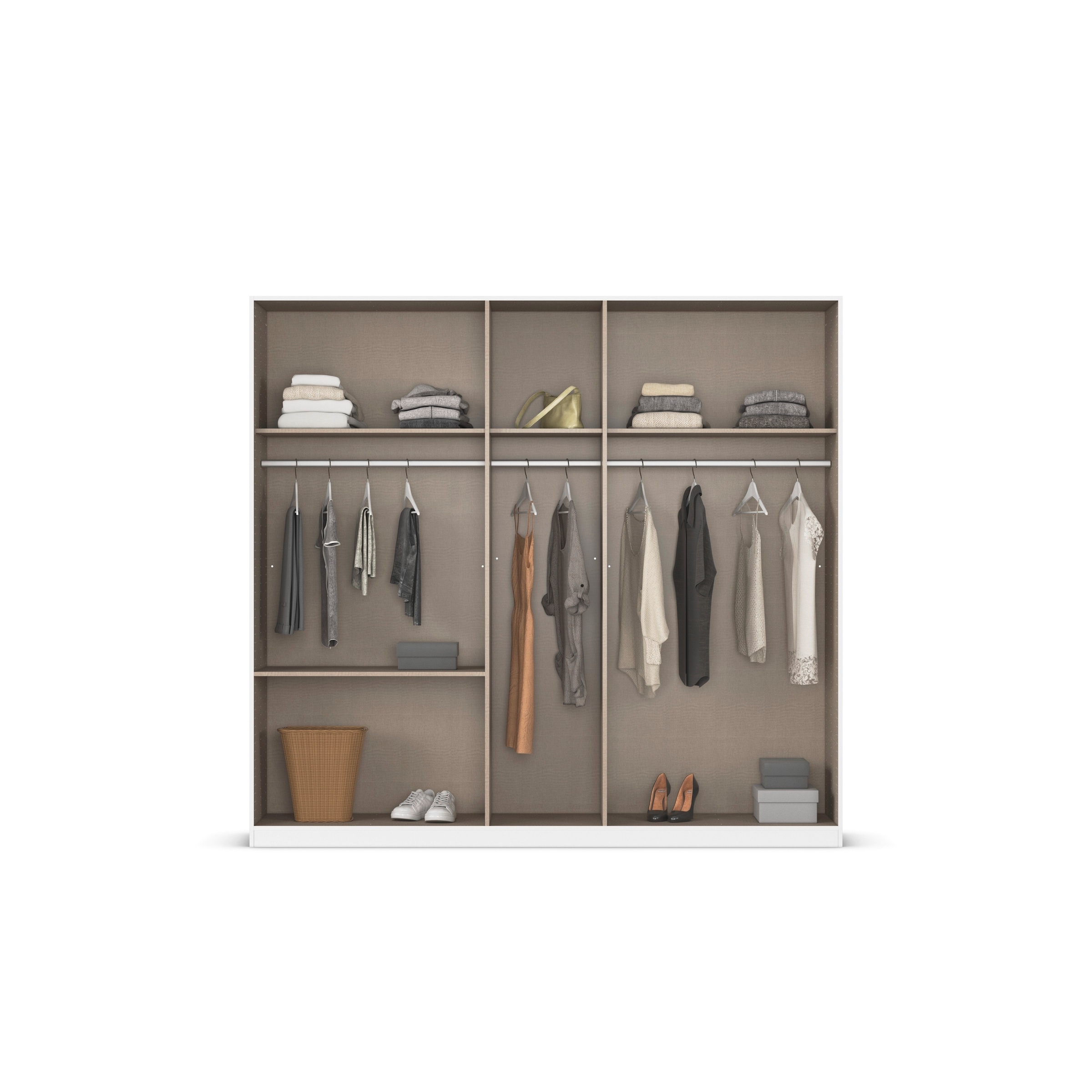 rauch Kleiderschrank »Drehtürenschrank Schrank Garderobe Schlafzimmerschrank KODA«, (oberer Schubkasten mit praktischer Inneneinteilung), mit asymmetrisch angeordneten Schubladen MADE IN GERMANY