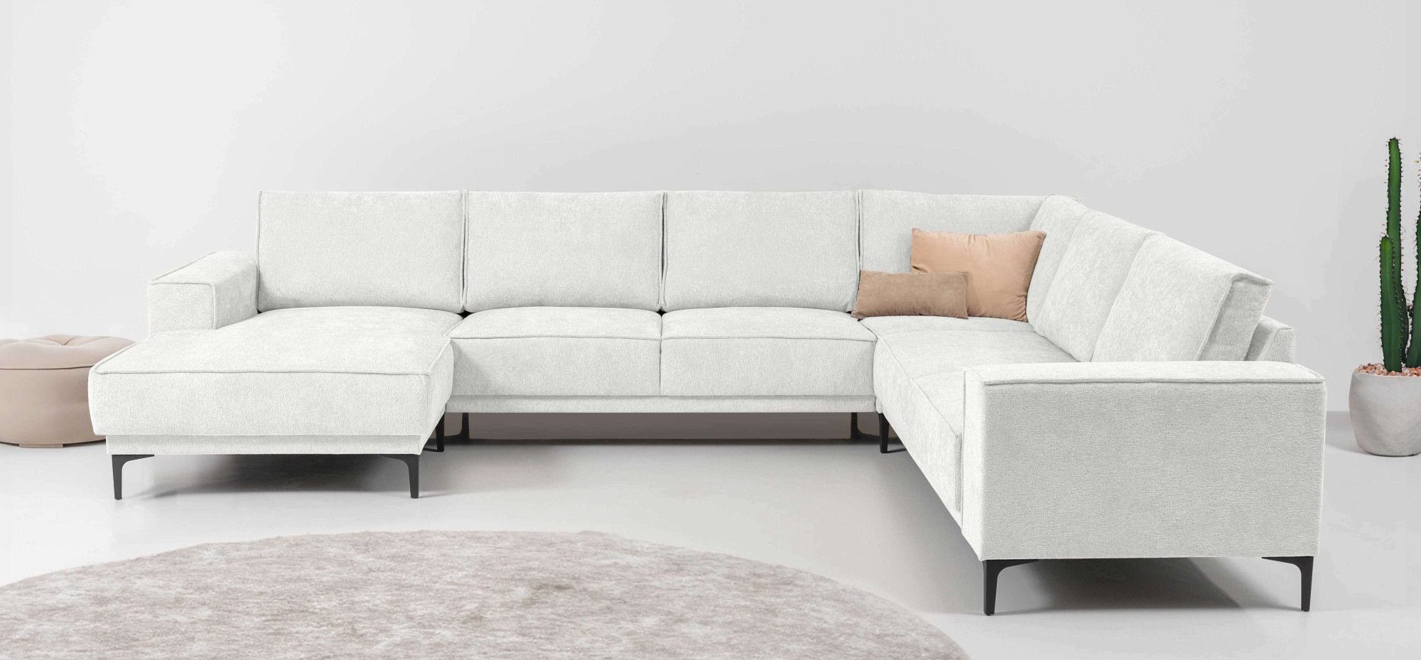 Places of Style Wohnlandschaft »XXL Sofa Oland, Struktur, Flachgewebe, Luxu günstig online kaufen