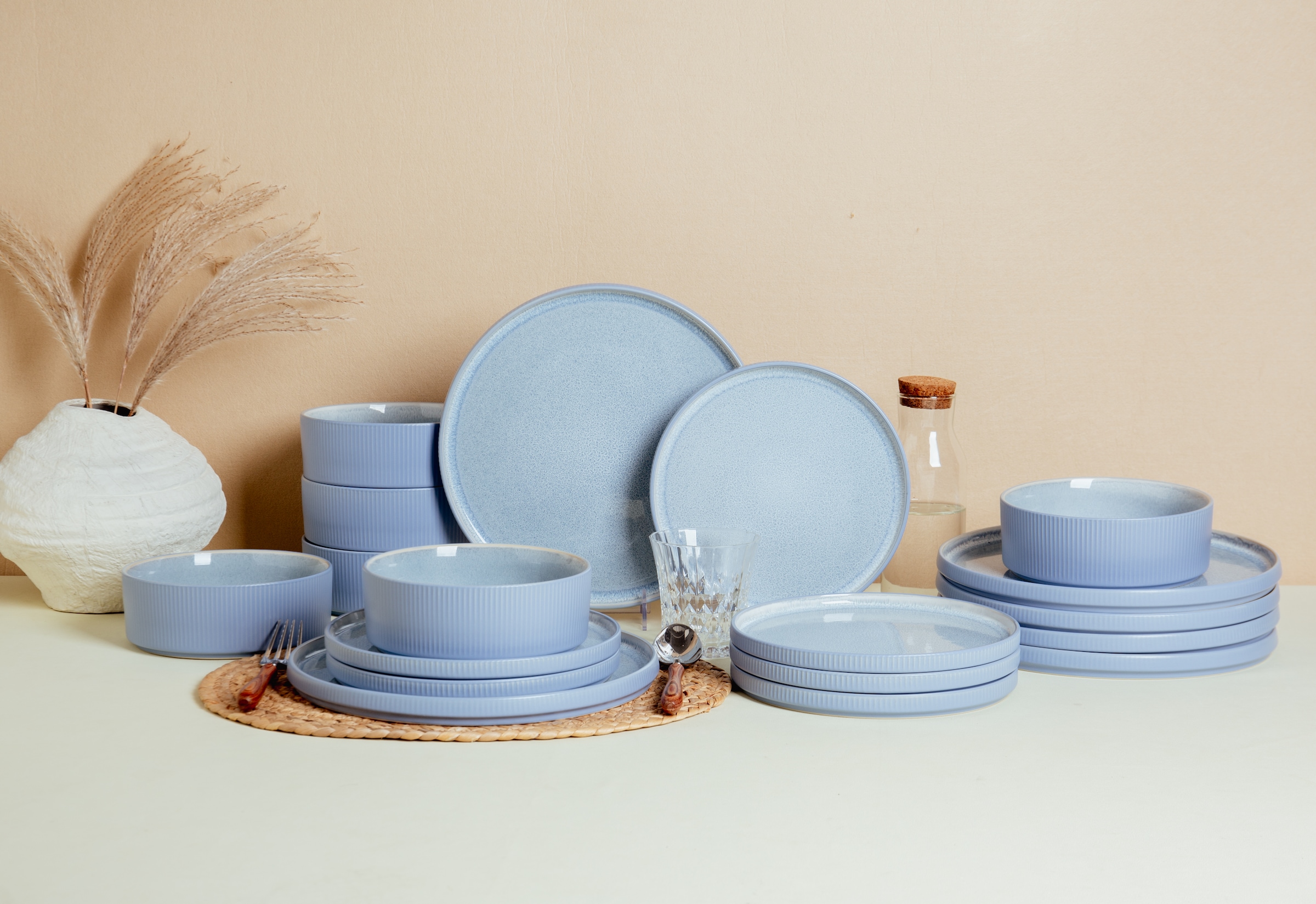 OTTO home Geschirr-Set »Ylvii, außen matt, innen reaktiv glasiert« spülmasc günstig online kaufen