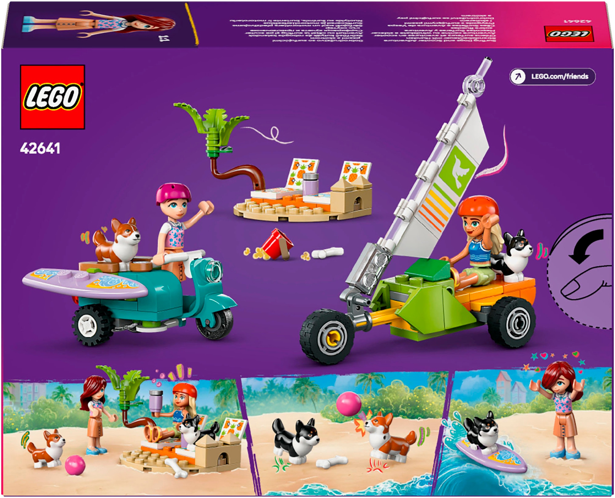 LEGO® Konstruktionsspielsteine »Strandabenteuer mit Hunden (42641), LEGO Friends«, (113 St.), Made in Europe