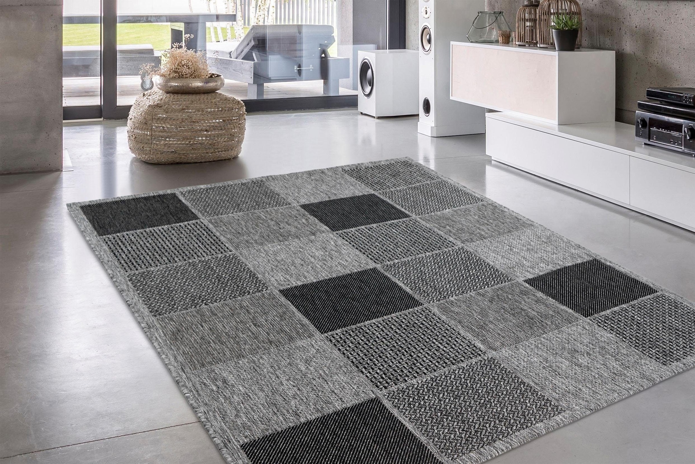calo-deluxe Teppich »Perugia 1040«, rechteckig, 7 mm Höhe, In- und Outdoor geeignet, Wohnzimmer