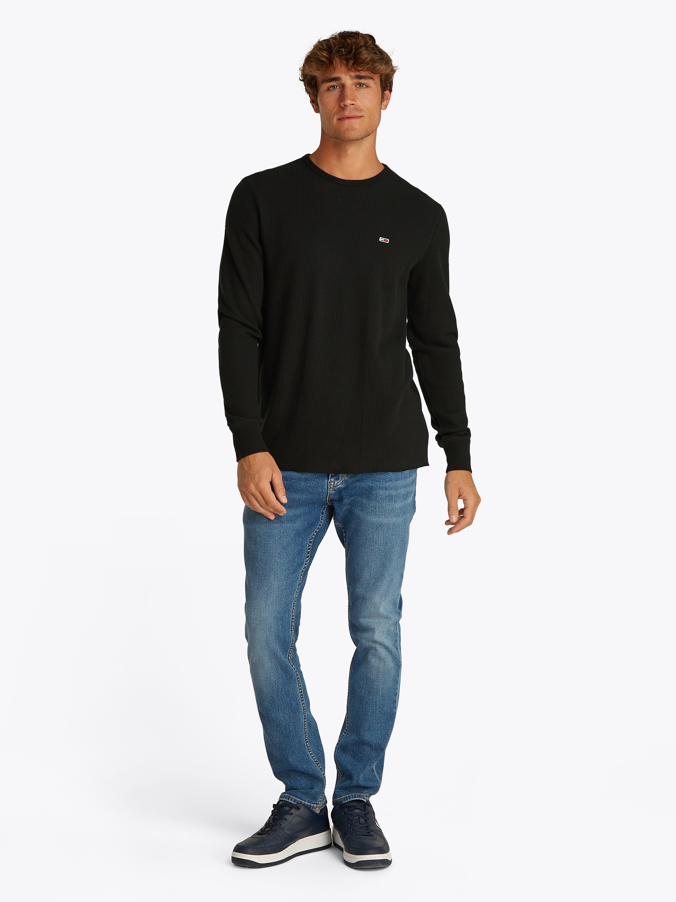 Tommy Jeans Langarmshirt »TJM SLIM WAFFLE L/S TEE EXT«, mit Waffelstruktur