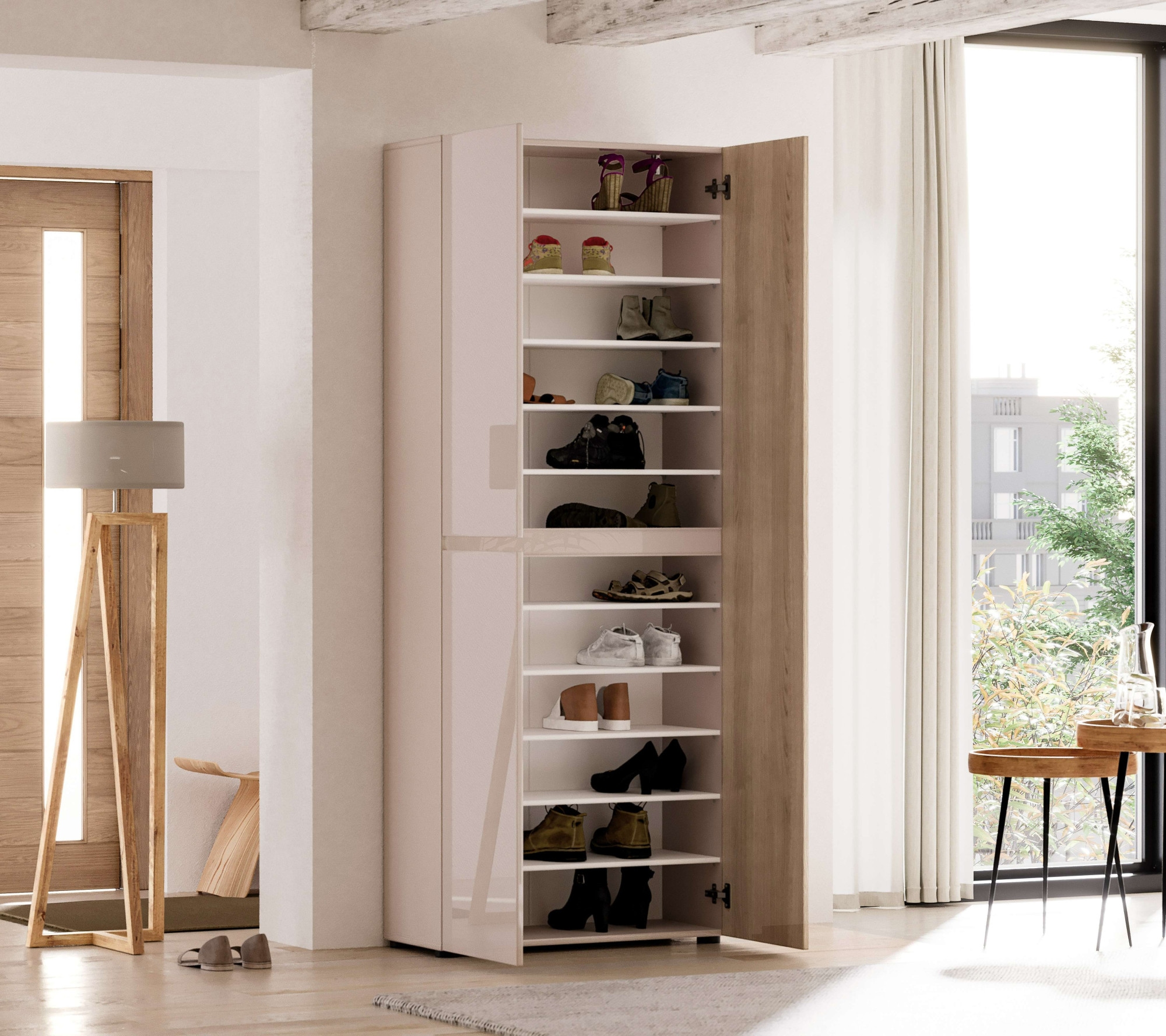 INOSIGN Schuhschrank »LADY, Schuhkommode,Schuhmöbel,Schuhablage,Schuhregal« 10 Einlegeböden,12 Fächer,ca. 36 Paar Schuhe-Maße: B/T/H:80x34x200 cm