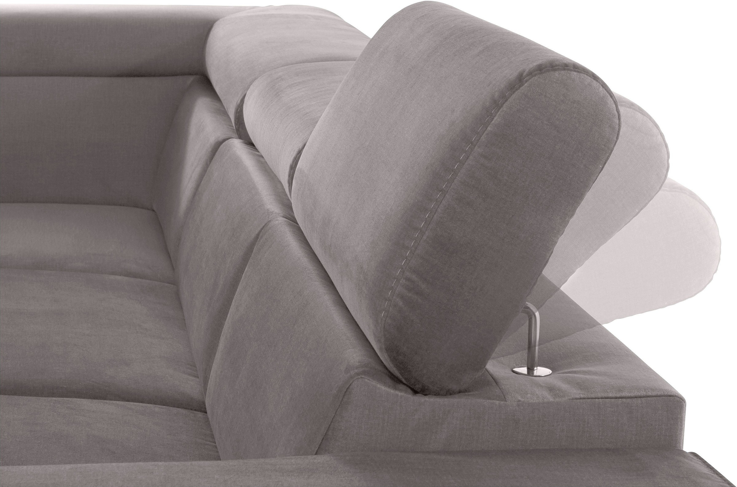 COTTA Polstergarnitur »Morven L-Form«, (Set), Set bestehend aus: Ecksofa mit Kopfteilverstellung & Hocker