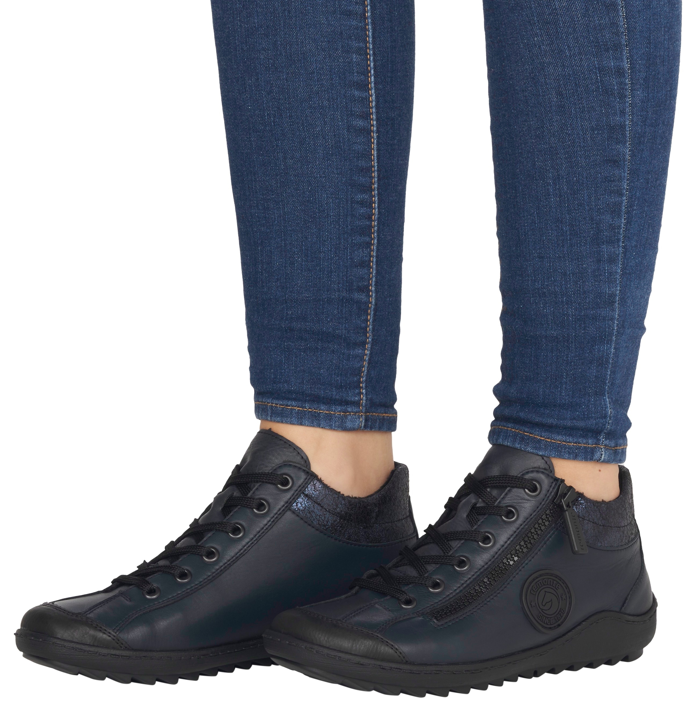 Remonte Schnürboots, Flats, Komfortschuh, Boots mit seitlichem Reißverschluss