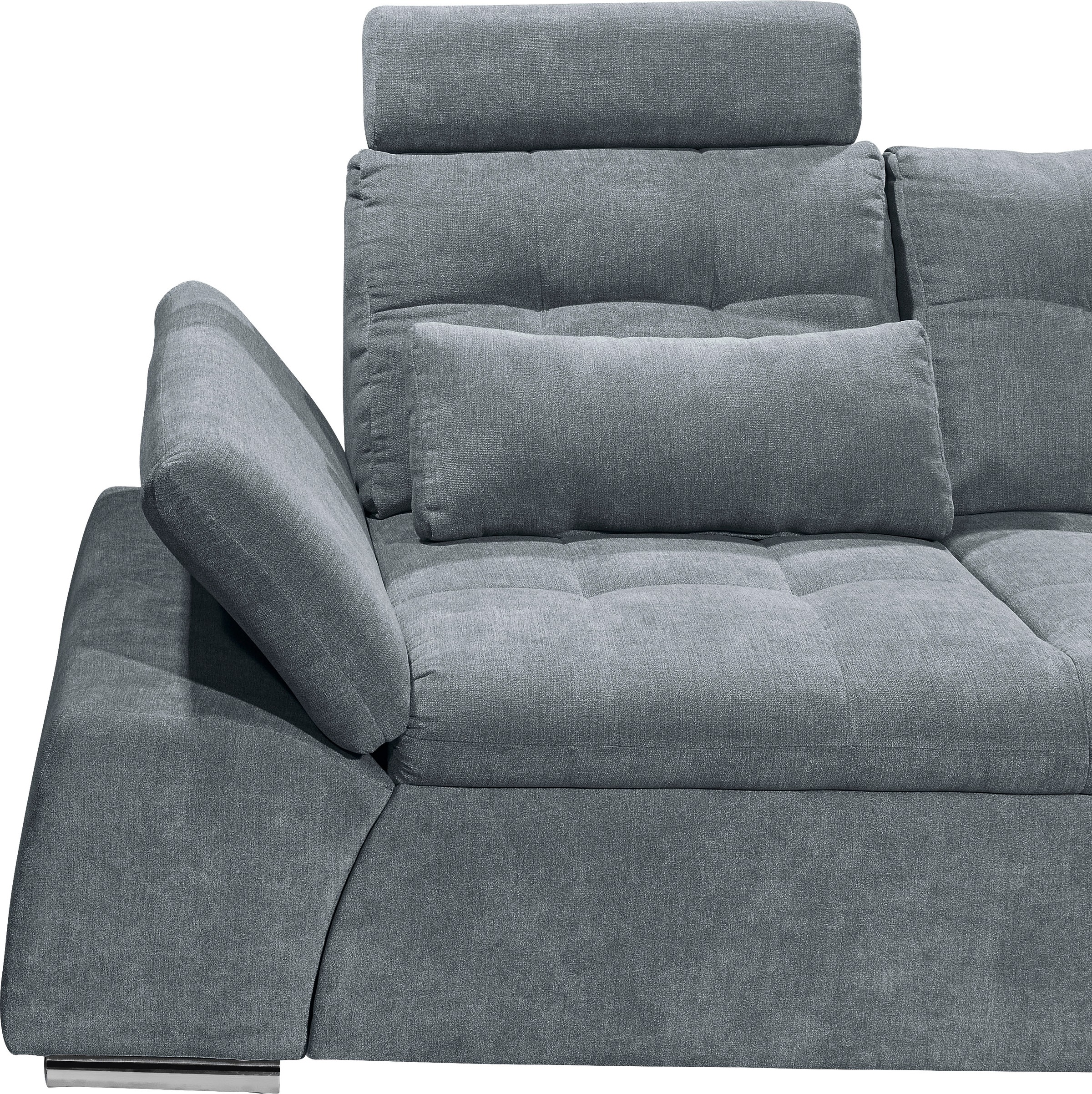 ED EXCITING DESIGN Ecksofa »Nalo L-Form«, mit Bettfunktion, Armteilverstellung, Kopfstützen & 2 Nierenkissen