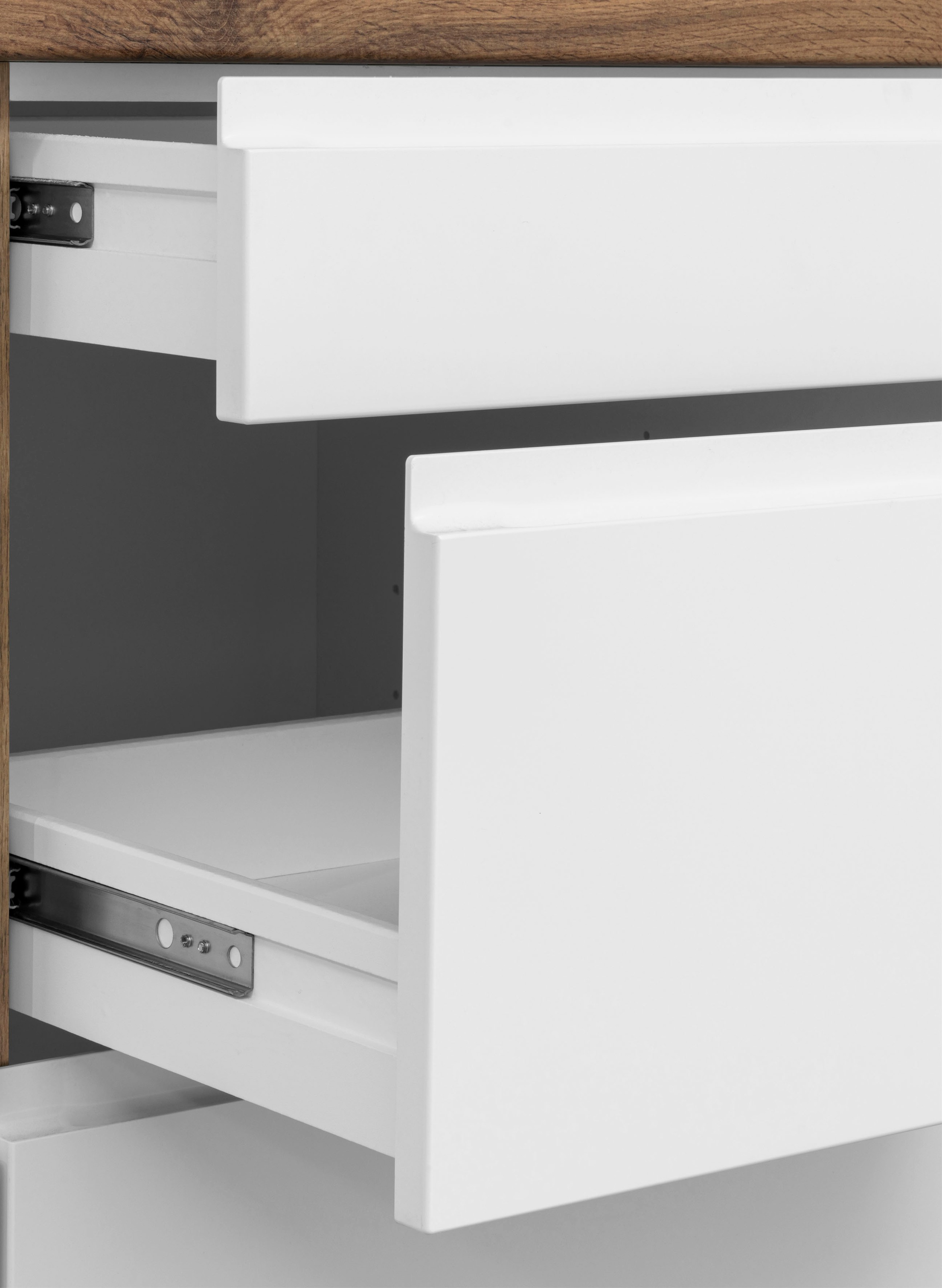 KOCHSTATION Winkelküche »KS-Bruneck«, Stellbreite 380/180 cm breit, Ceran oder Induktionskochfeld, MDF