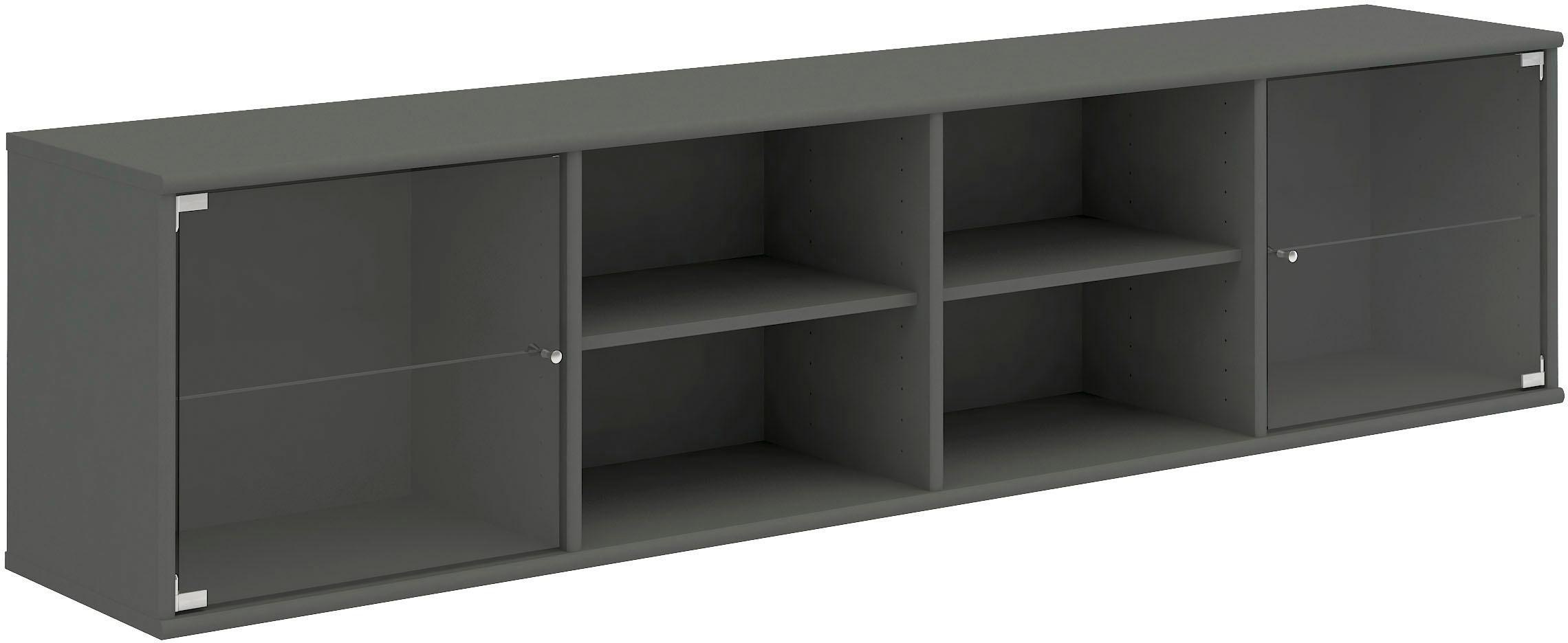 Hammel Furniture Regal »Mistral, Hochwertig Lowboard, hängend/stehend montierbar«, mit zwei Glastüren, B: 177 cm, lowboard, anpassungsbar Designmöbel