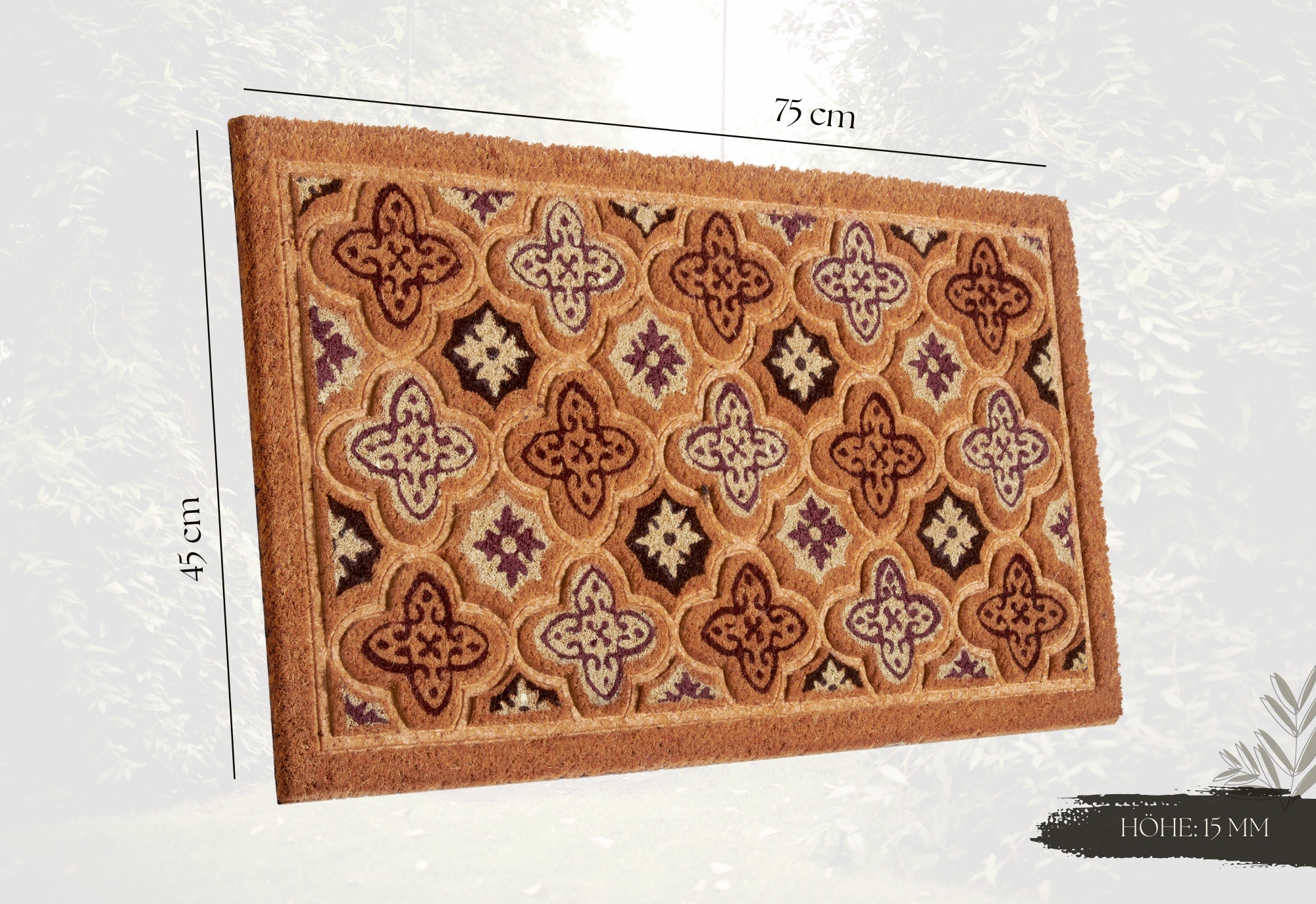 HANSE Home Fußmatte »Mix Mats Kokos Moroccan Tiles, Türmatte«, rechteckig, 15 mm Höhe, Strapazierfähig, pflegeleicht, robust, wetterfest, UV-beständig