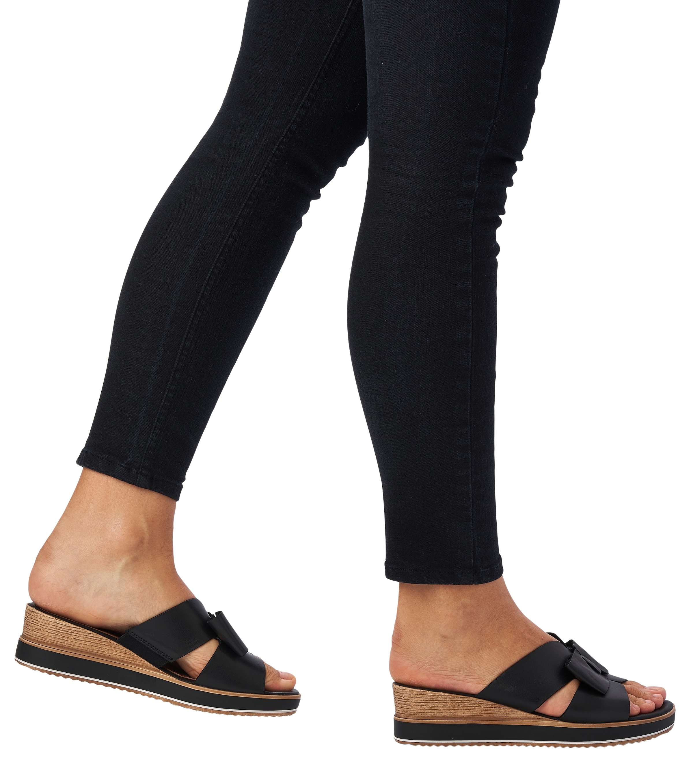 Remonte Pantolette, Keilabsatz, Sommerschuh mit schöner Zierschleife