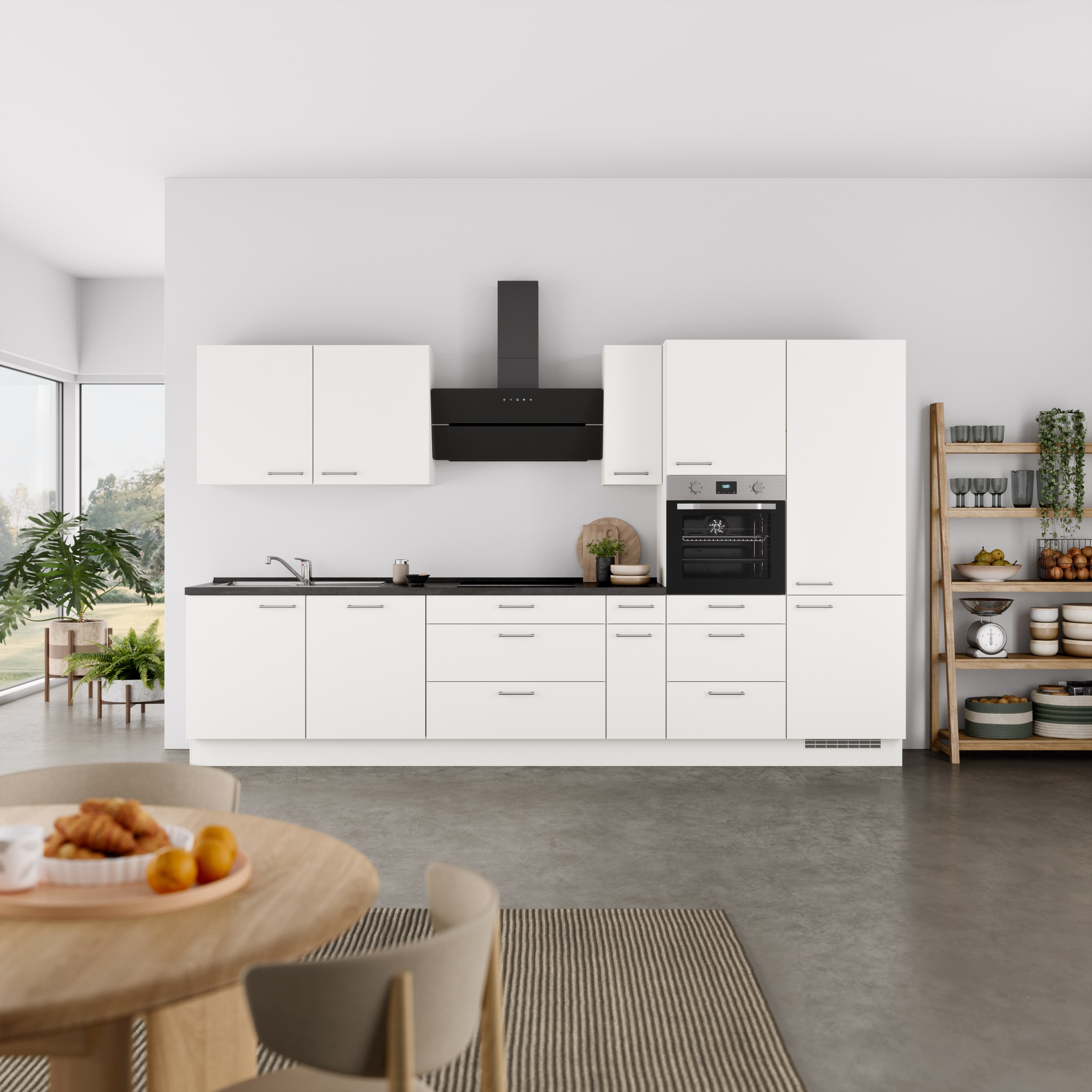 nobilia® Küchenzeile »"Laser II"«, vormontiert, Ausrichtung wählbar, Breite 360 cm, wahlw. mit E-Geräten