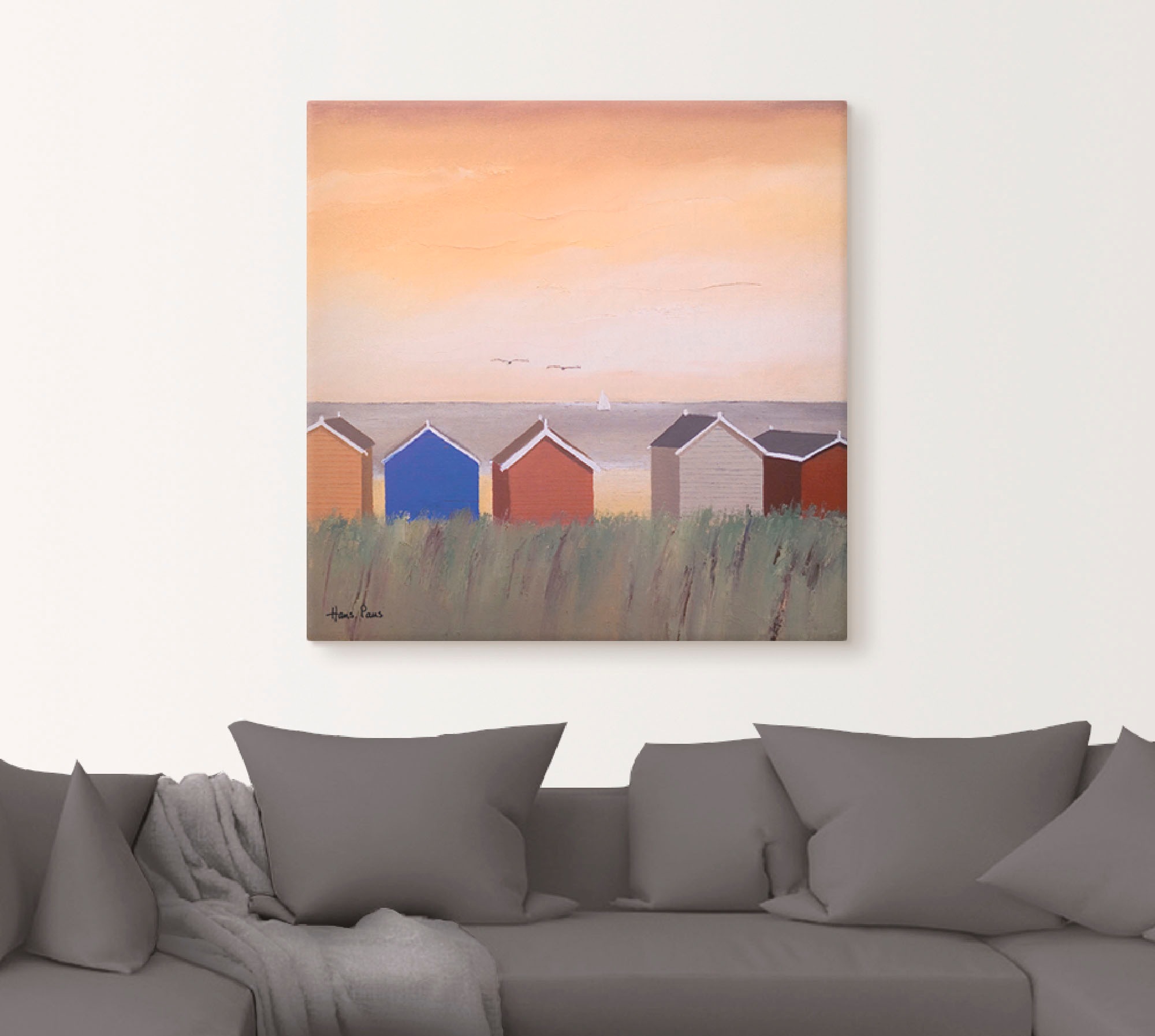 Artland Wandbild »Strandhäuser II« Strand 1 Stk. tlg. als Leinwandbild, Wan günstig online kaufen