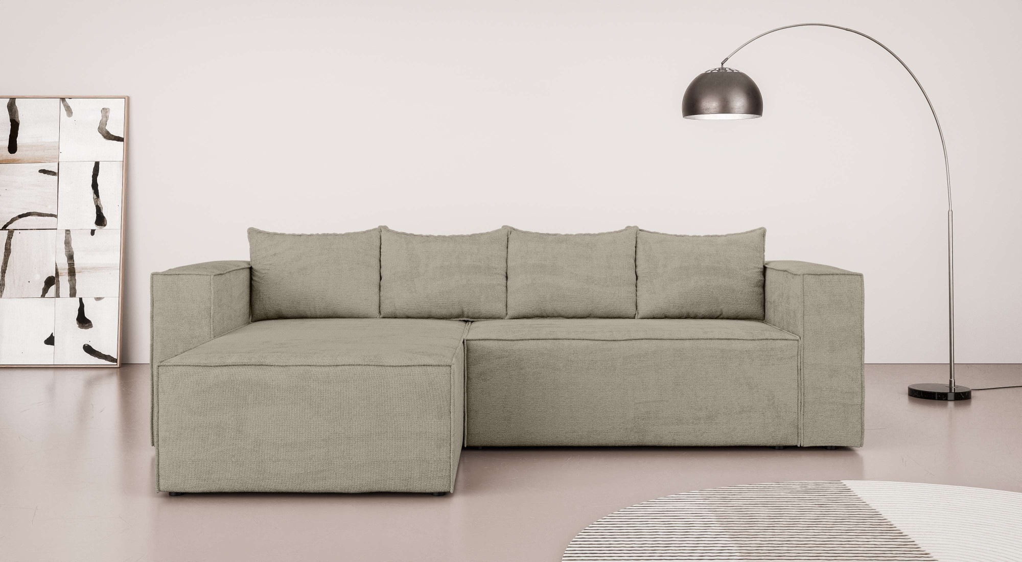 Home affaire Ecksofa »LINCOLNVILLE mit Bettfunktion und Bettkasten, Maße B/ günstig online kaufen