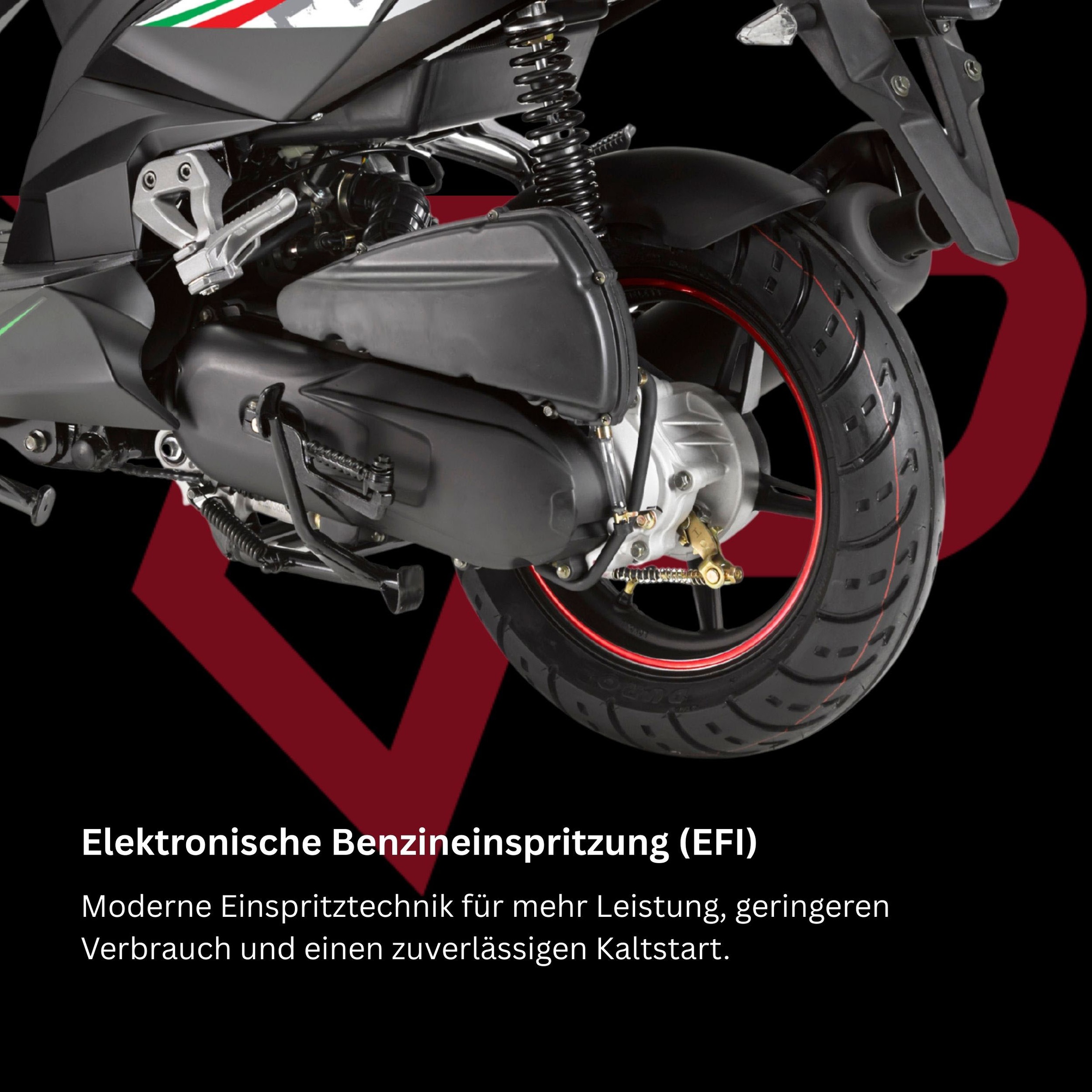 PRIKE Motorroller »PRIKE P19 50 Sport, E5 (45km/h)« 50 cm³ 45 km/h Euro 5 3,1 Kraftstoffeinspritzung (EFI), 12" Bereifung, LED Beleuchtung, 3,1 PS