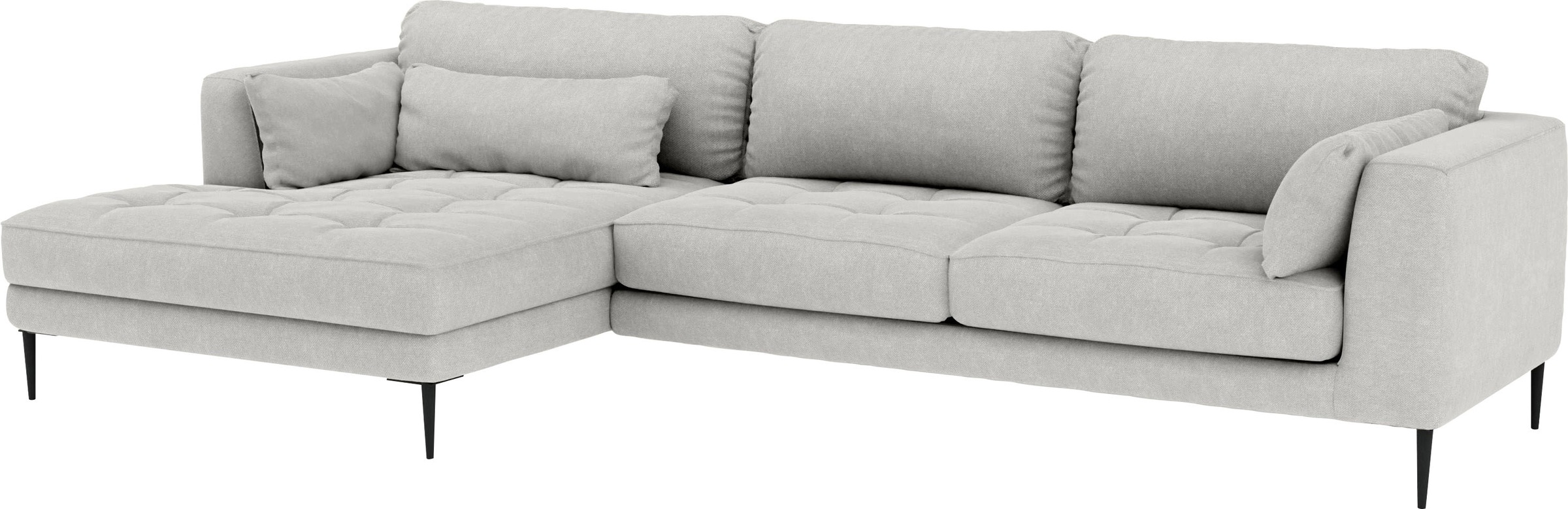 TRENDMANUFAKTUR Ecksofa »Luzi, wahlweise mit Schlaffunktion & Bettkasten. L-Form«, Designsofa mit tollem Sitzkomfort, Metallfüße schwarz, Breite 280 cm