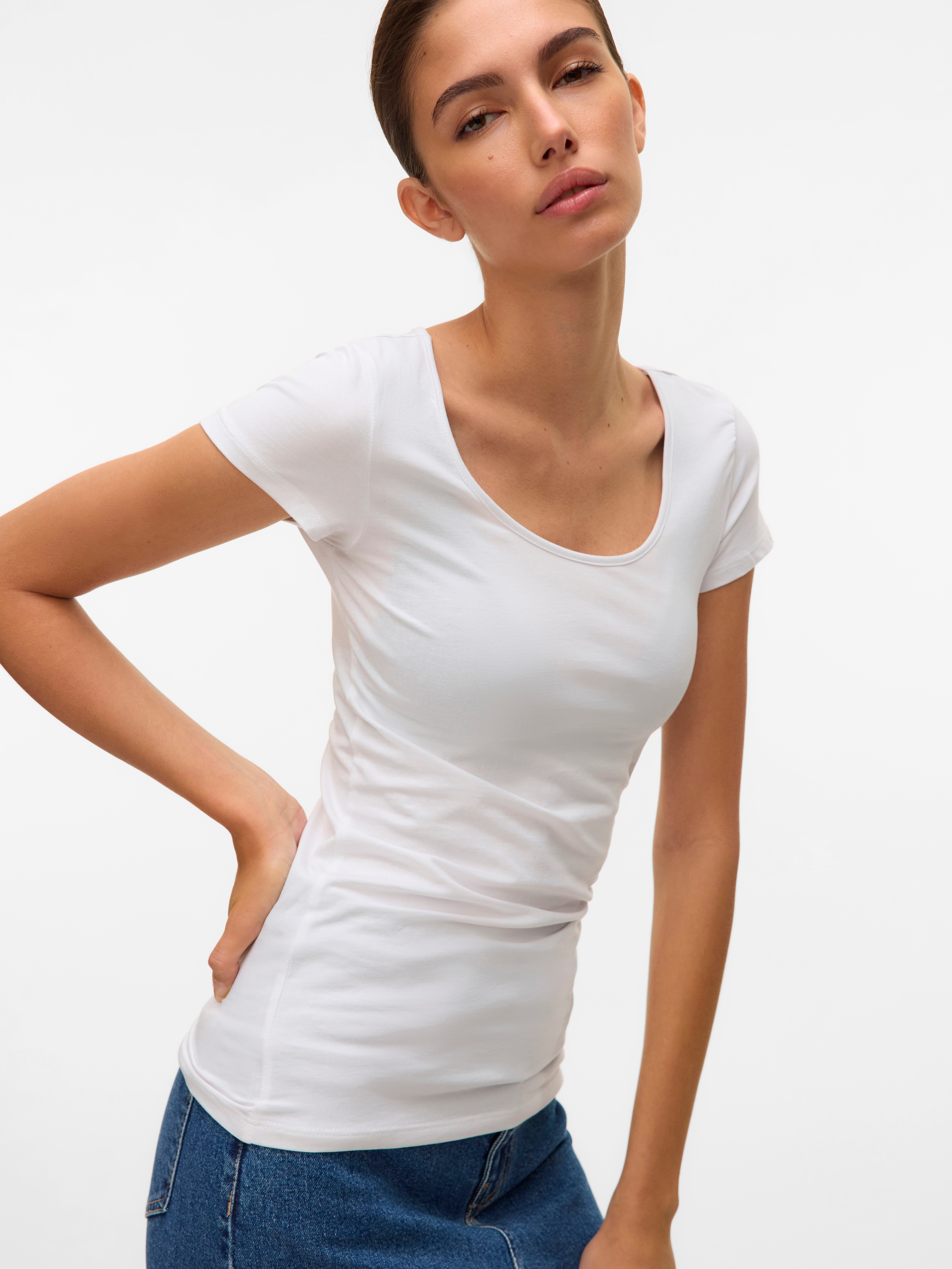 Vero Moda Rundhalsshirt »VMMAXI MY SOFT SS U-NECK«