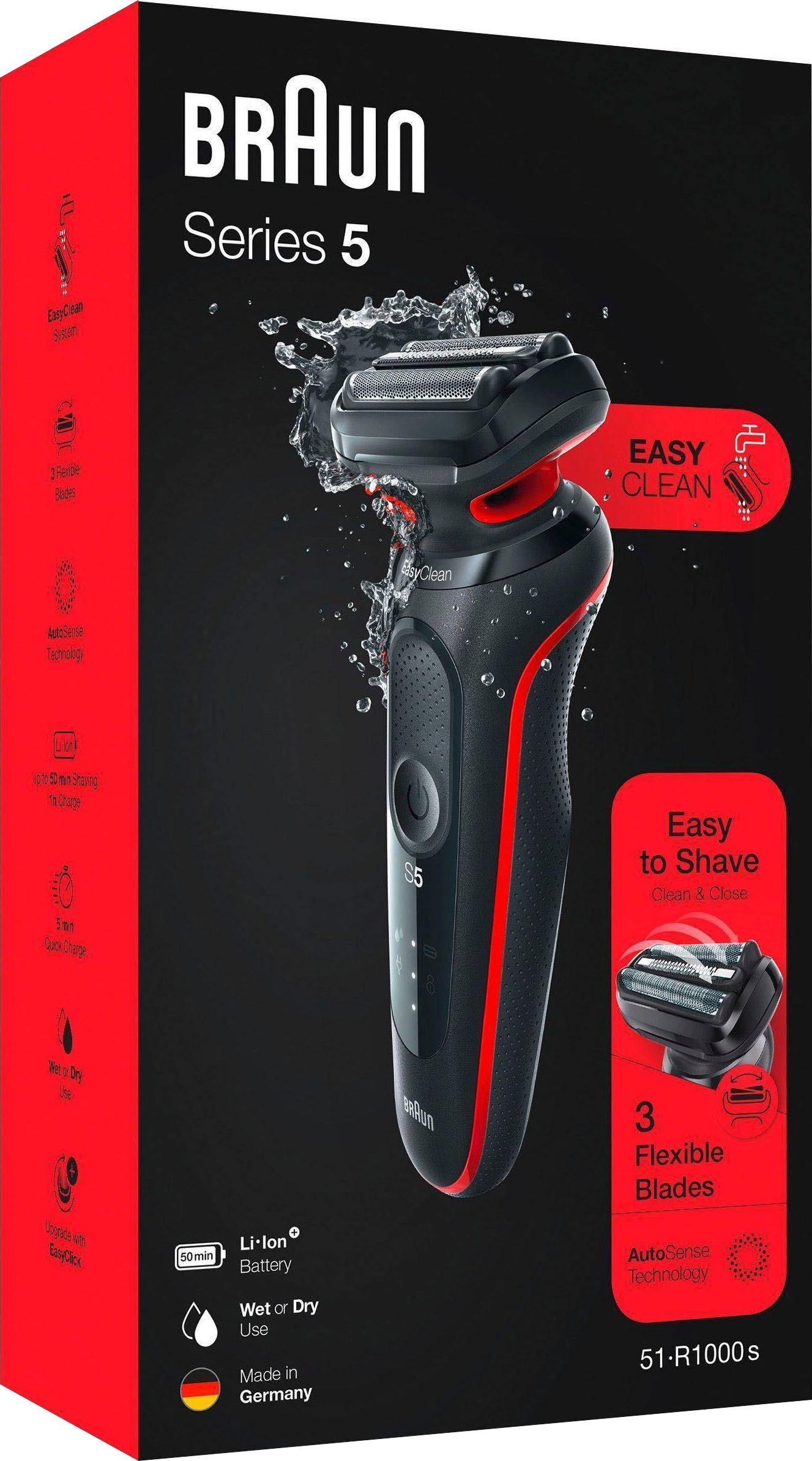 Braun Elektrorasierer »Series 5 51-R1000s«, im Online-Shop kaufen EasyClean, Wet&Dry