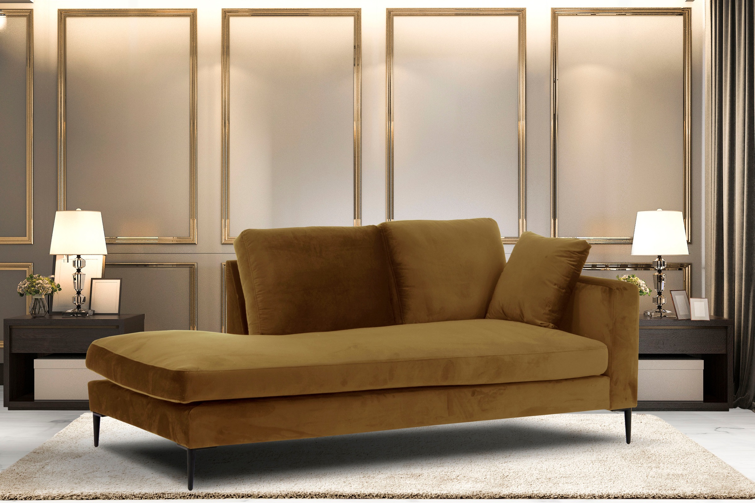 Home affaire Recamiere »Cozy Chaiselongue, Maße B/T/H: 195/97/80 cm« mit lo günstig online kaufen