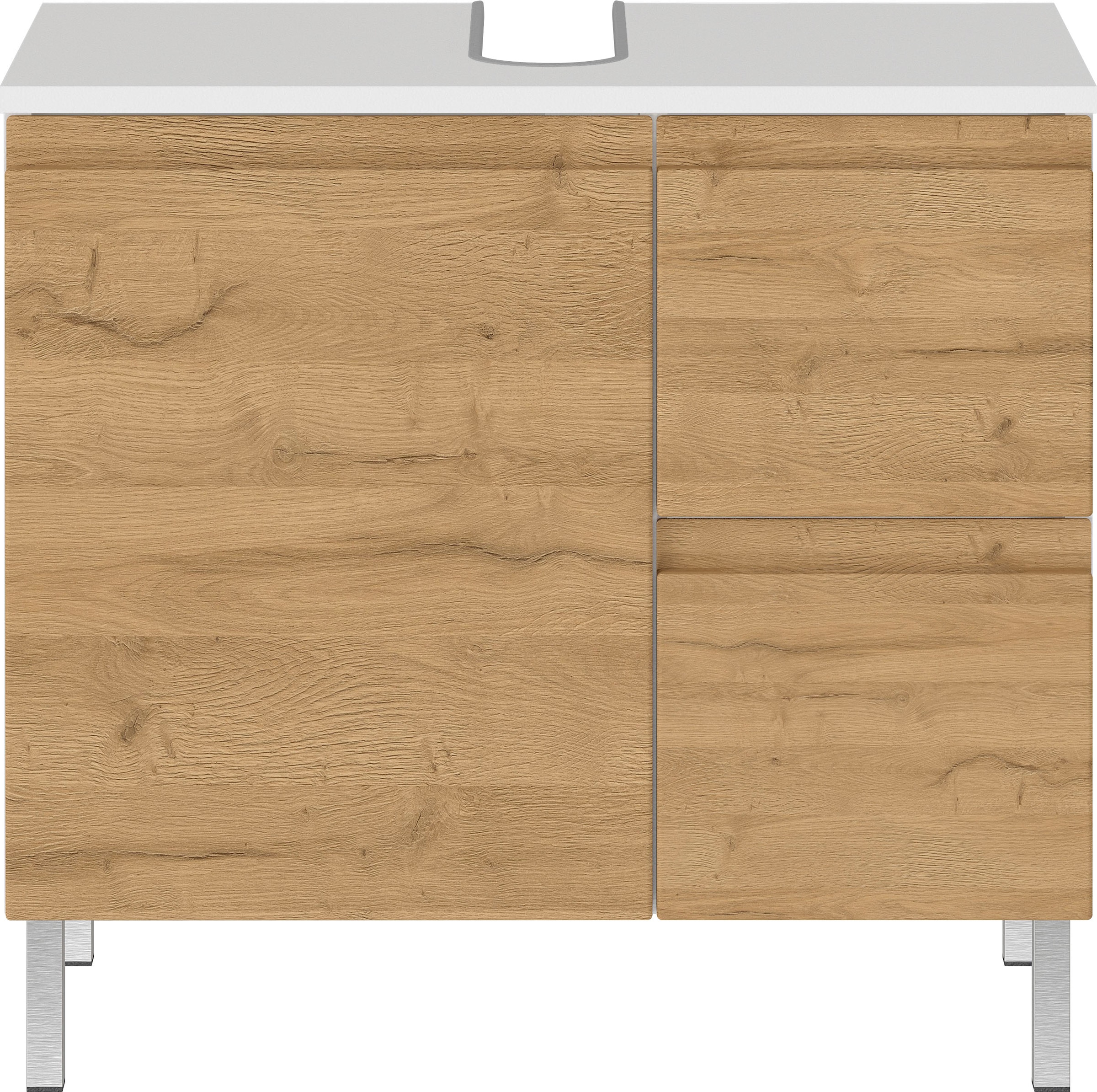 GERMANIA Waschbeckenunterschrank »Torrance«, (in 2 Breiten), mit Schublade & Füßen aus Metall, griffloses Design, Made in Germany