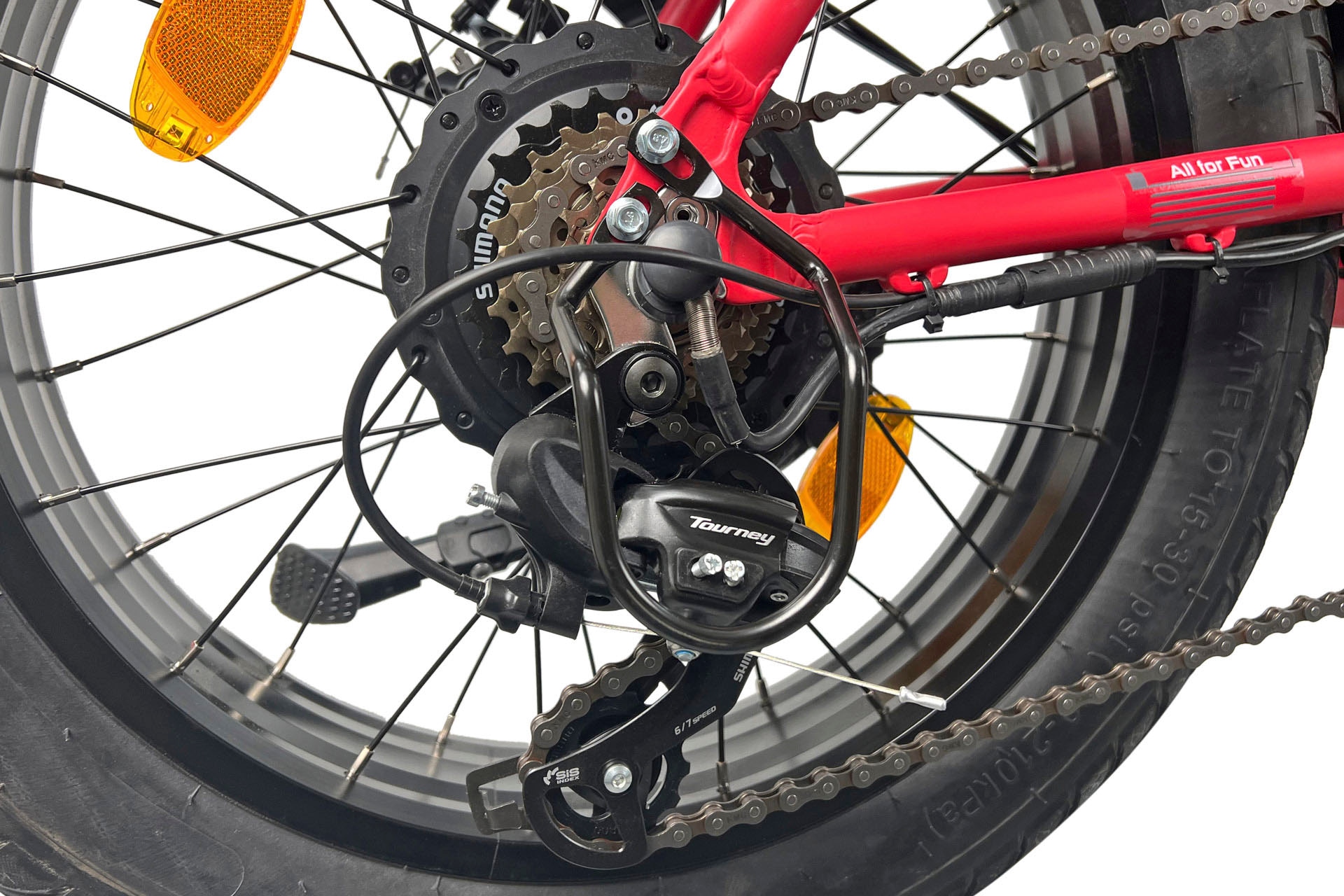 LLobe »Elektro Faltrad 20" Terrain rot« 7 Gang Shimano Tourney Schaltwerk Kettenschaltung Heckmotor 250 W