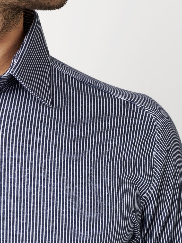 DESOTO Kurzarmhemd »Casual Kent 1/2« Kentkragen, Jerseyhemd, slim fit, fein gestreift