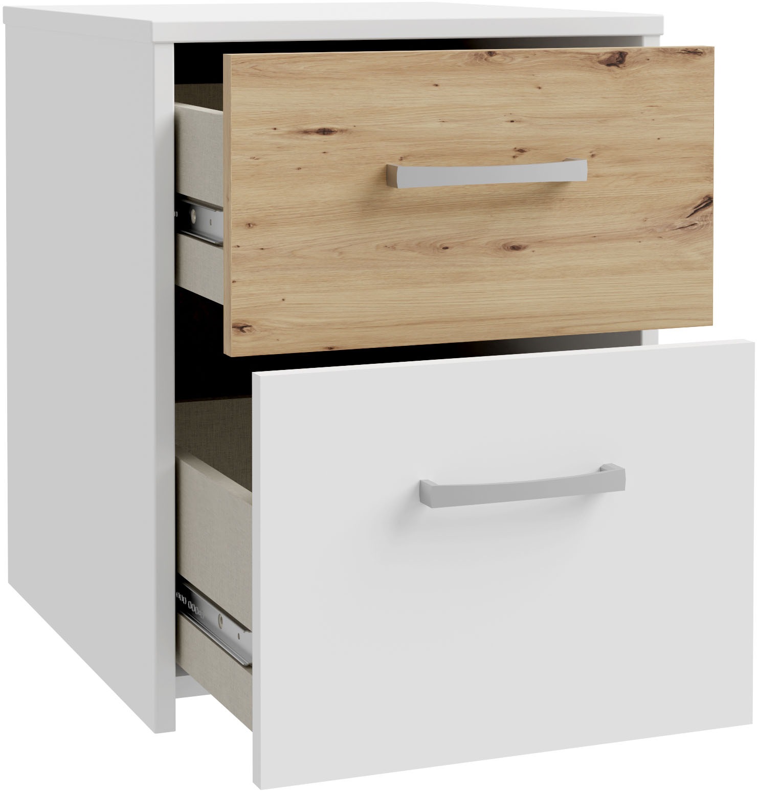 FORTE Nachtkommode »Culgoa« Nachtkomme, 2farbig, Stauraum, 2 Schubkästen