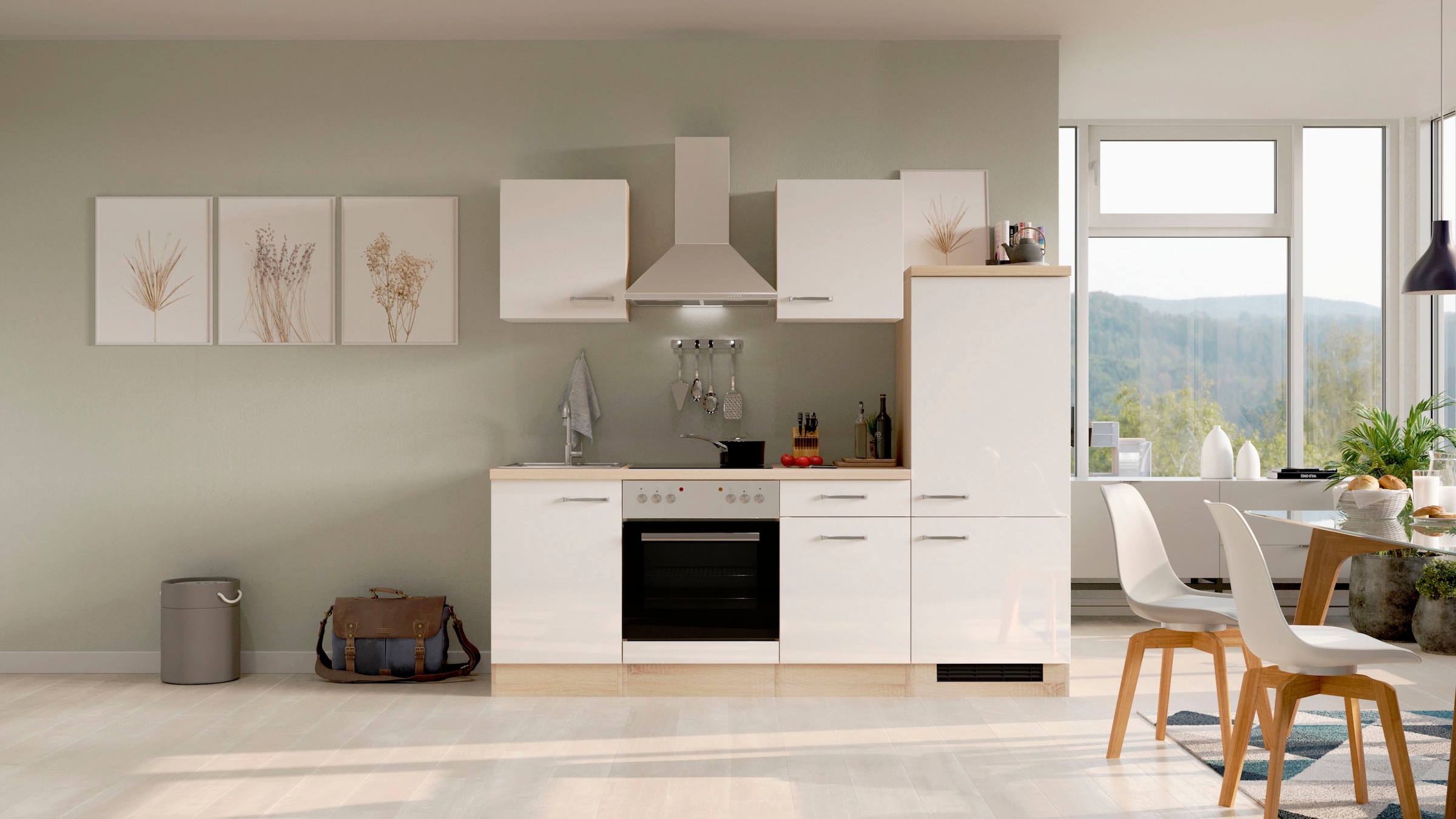 Flex-Well Küchenzeile »Florenz« wahlweise mit E-Geräten, Gesamtbreite 220 c günstig online kaufen