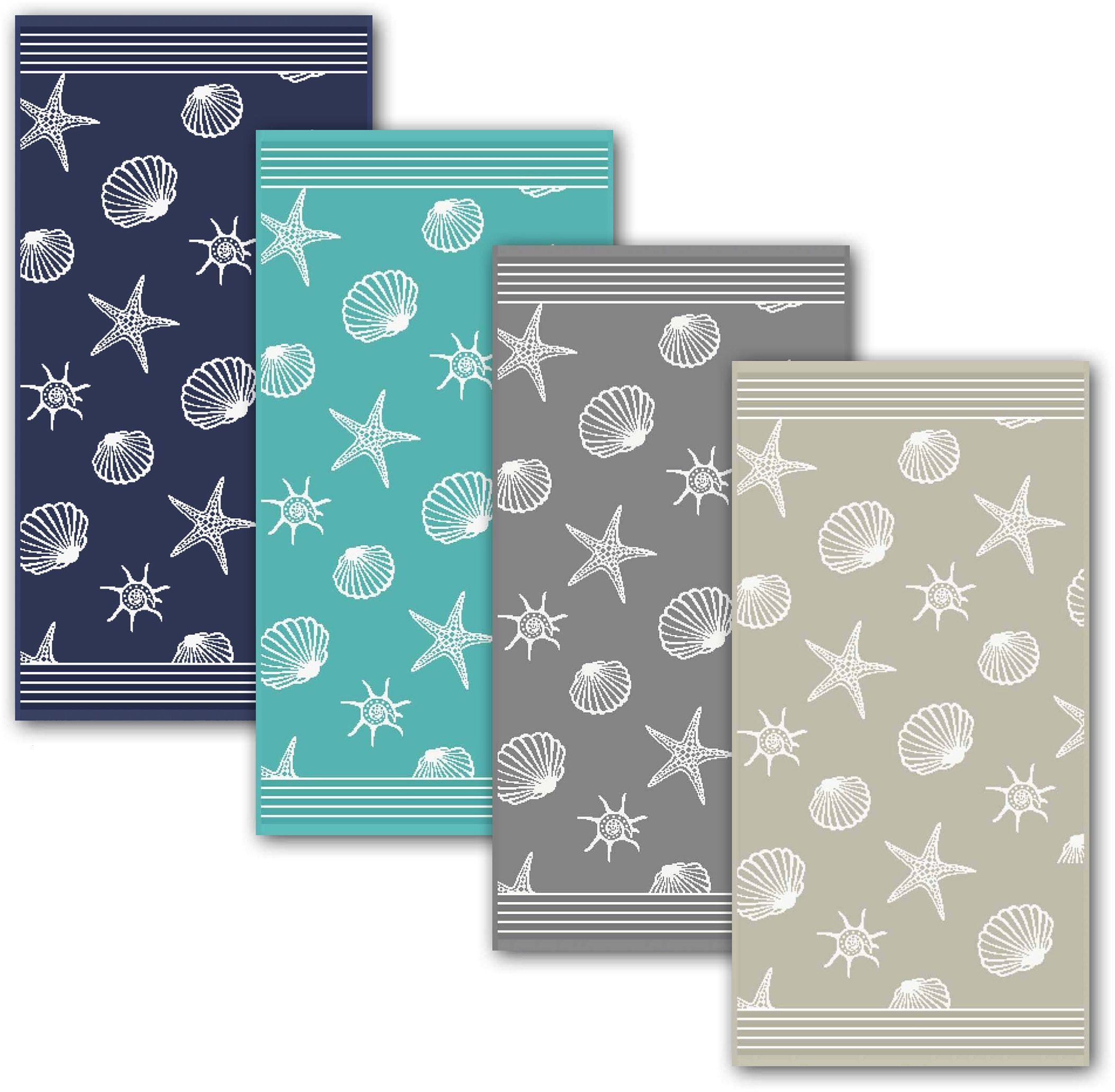 Dyckhoff Handtuch Set »Seashell«, Set, 3 tlg., Walkfrottee, mit Muschelmuster; 2 Handtücher (50x100cm), 1 Duschtuch (70x140cm)