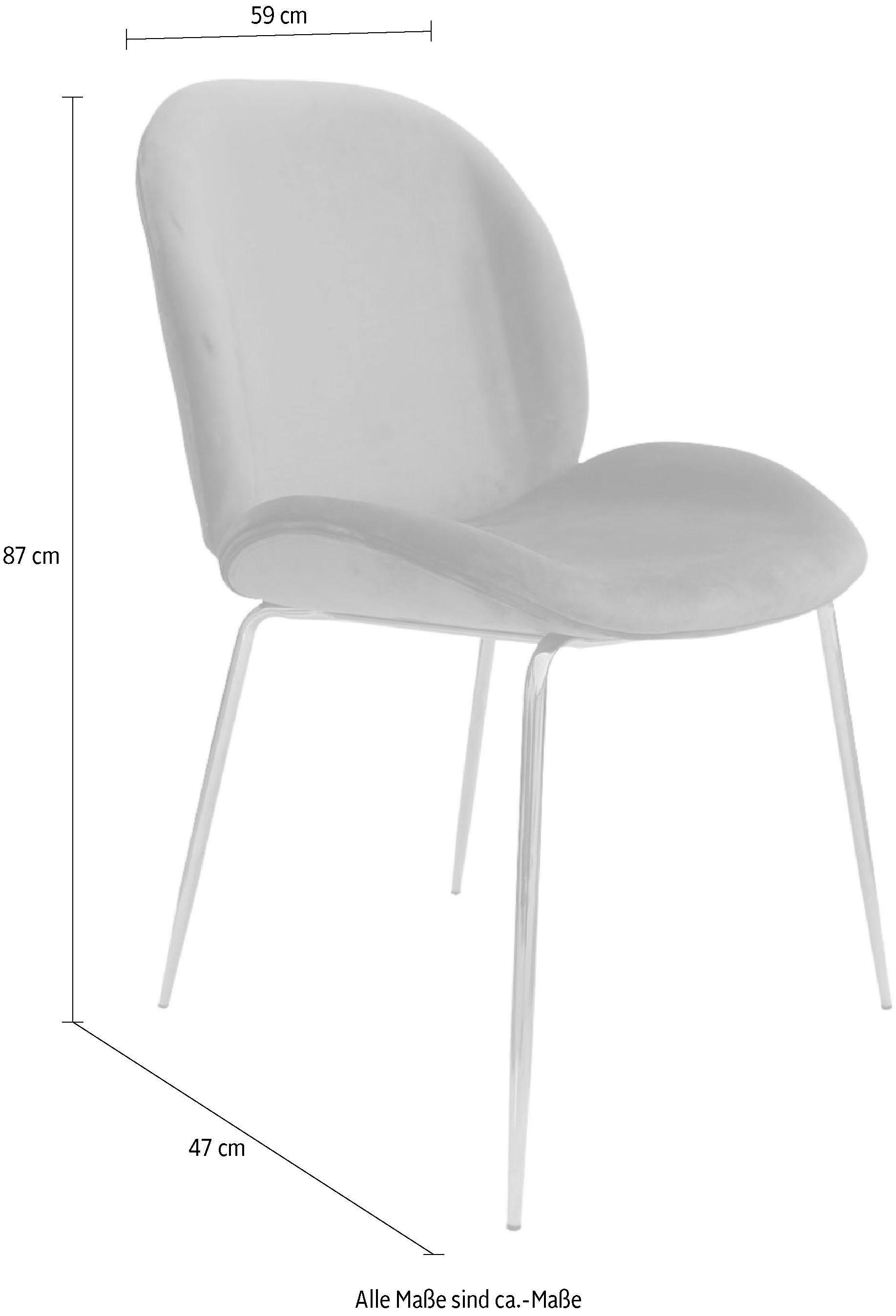 Kayoom Stuhl »Charlize 110 2er-Set, TOPSELLER! Esszimmerstühle,moderne Optik«, (Set), 2 St., Samtstoff, samtweicher Bezug, bequem, zeitlos, moderne Optik