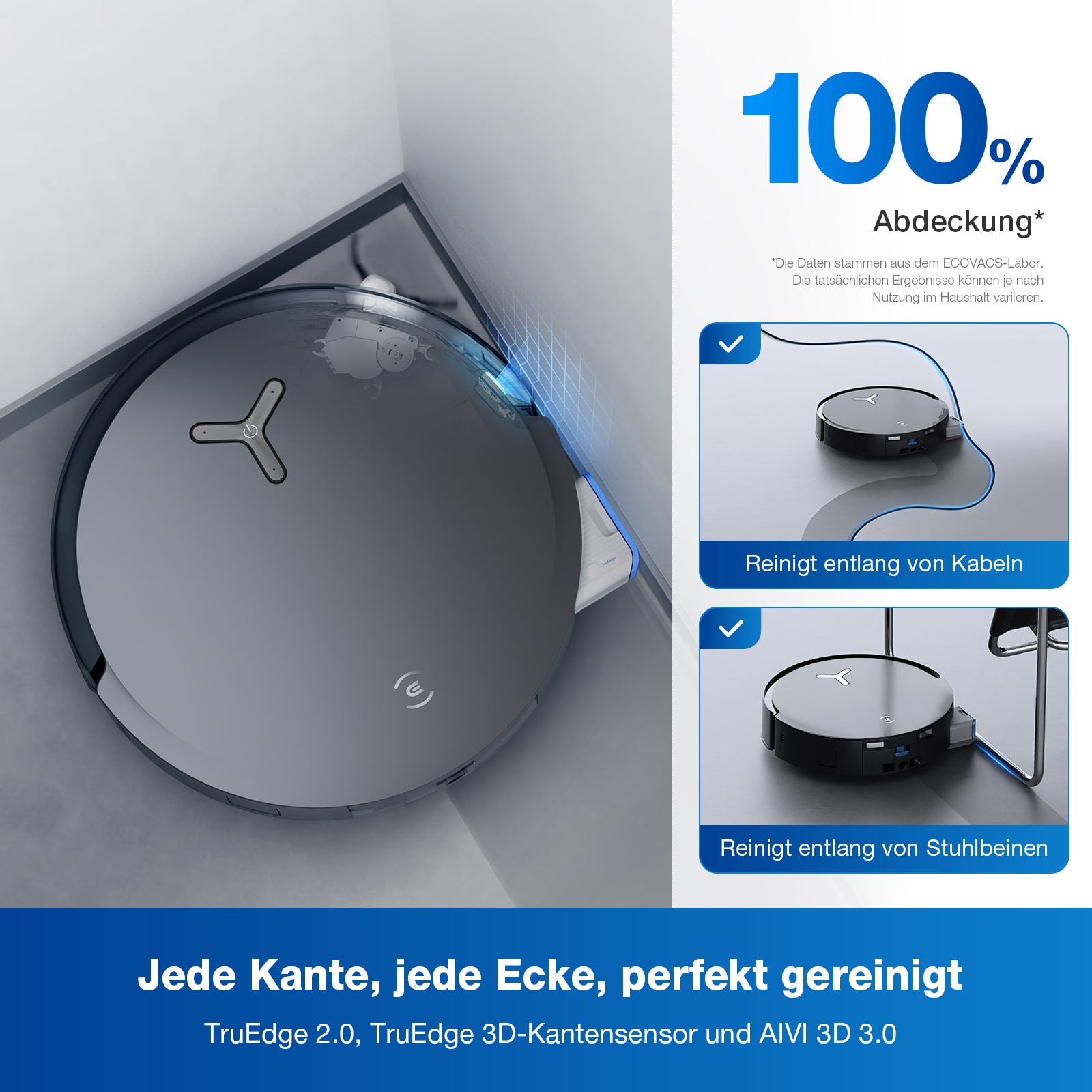 ECOVACS Saugroboter »ECOVACS DEEBOT X8 OMNI«, 18.000 Pa, OMNI-Station mit 75° Mopp-Waschen, OZMO ROLLER Wischen