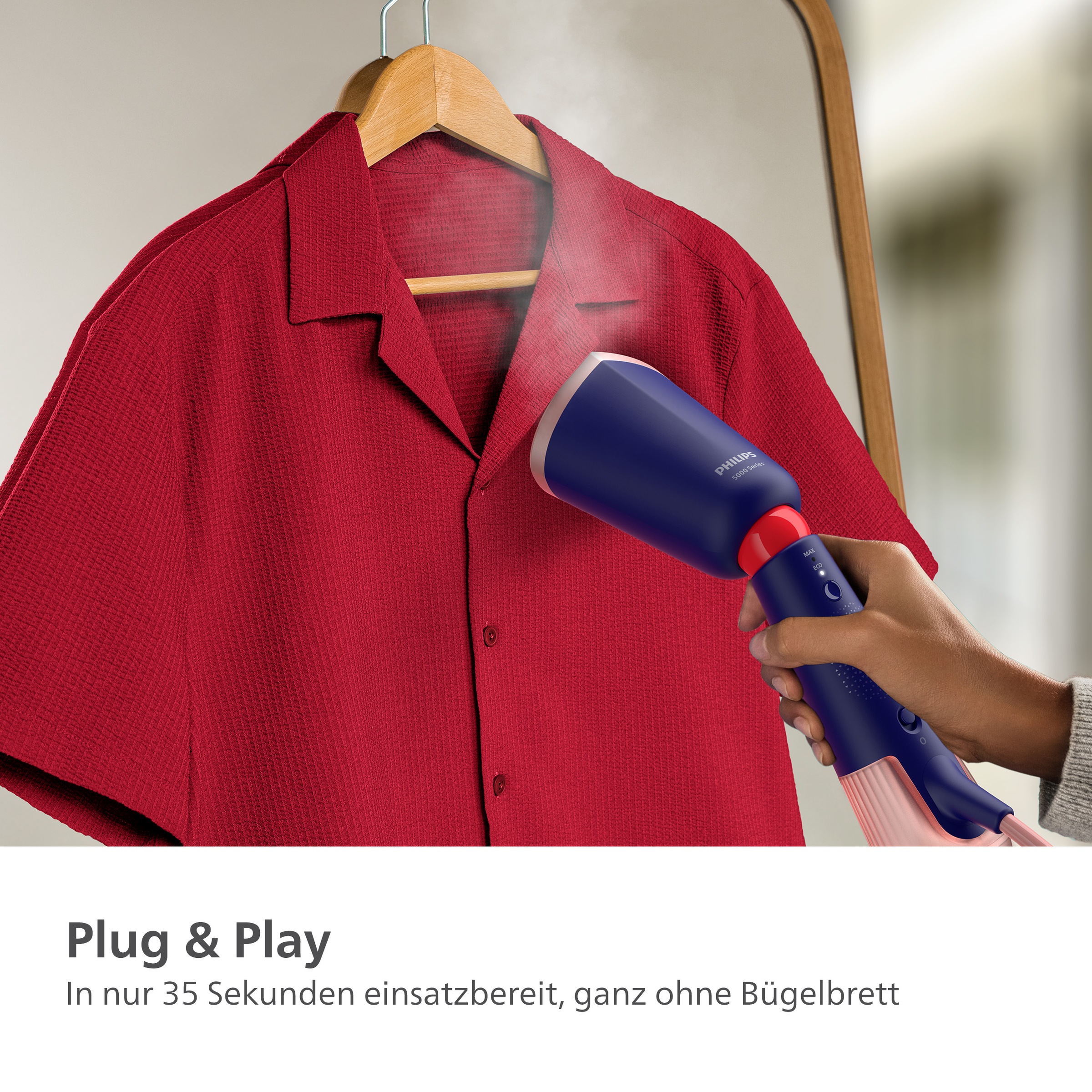 Philips Dampfbürste »STH5030 "Styler", 120 ml und 200 ml Wassertank, Metallplatte«, 1400 W, Steamer im schlanken Design; 2-in-1 Handschuh, Tasche, Stylemat inkl.