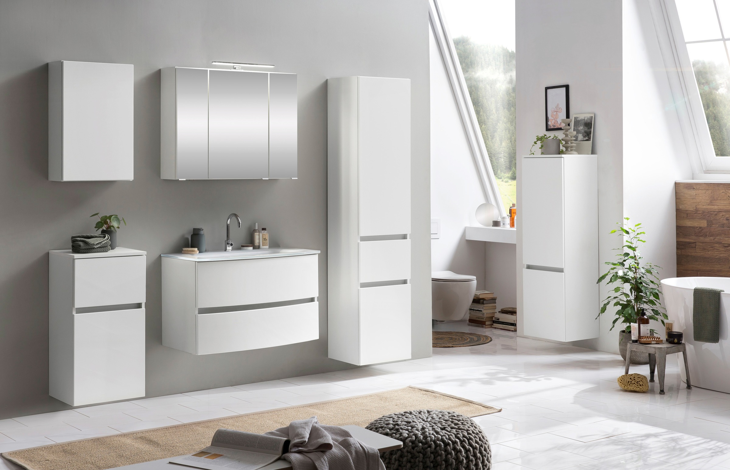 welltime Badezimmer-Set »Kaunas«, (Set, 4 St.), Breite 120 cm, Soft Close F günstig online kaufen