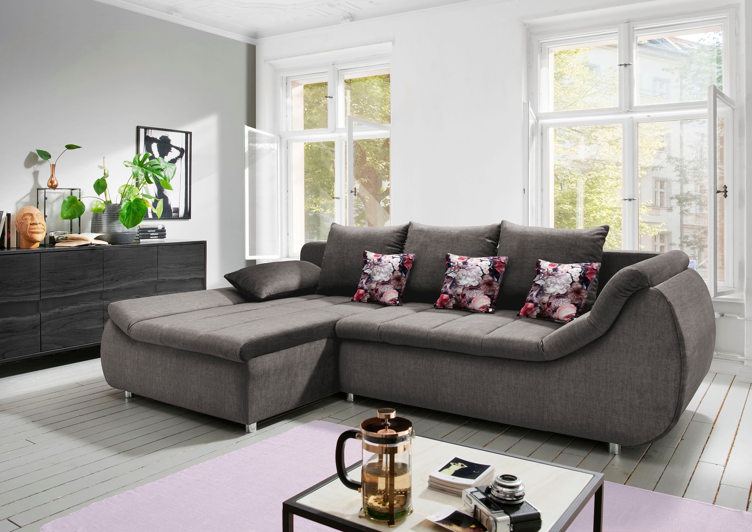 INOSIGN Ecksofa »Imola elegant und modern, aktuelle Steppung im Sitz, beque günstig online kaufen