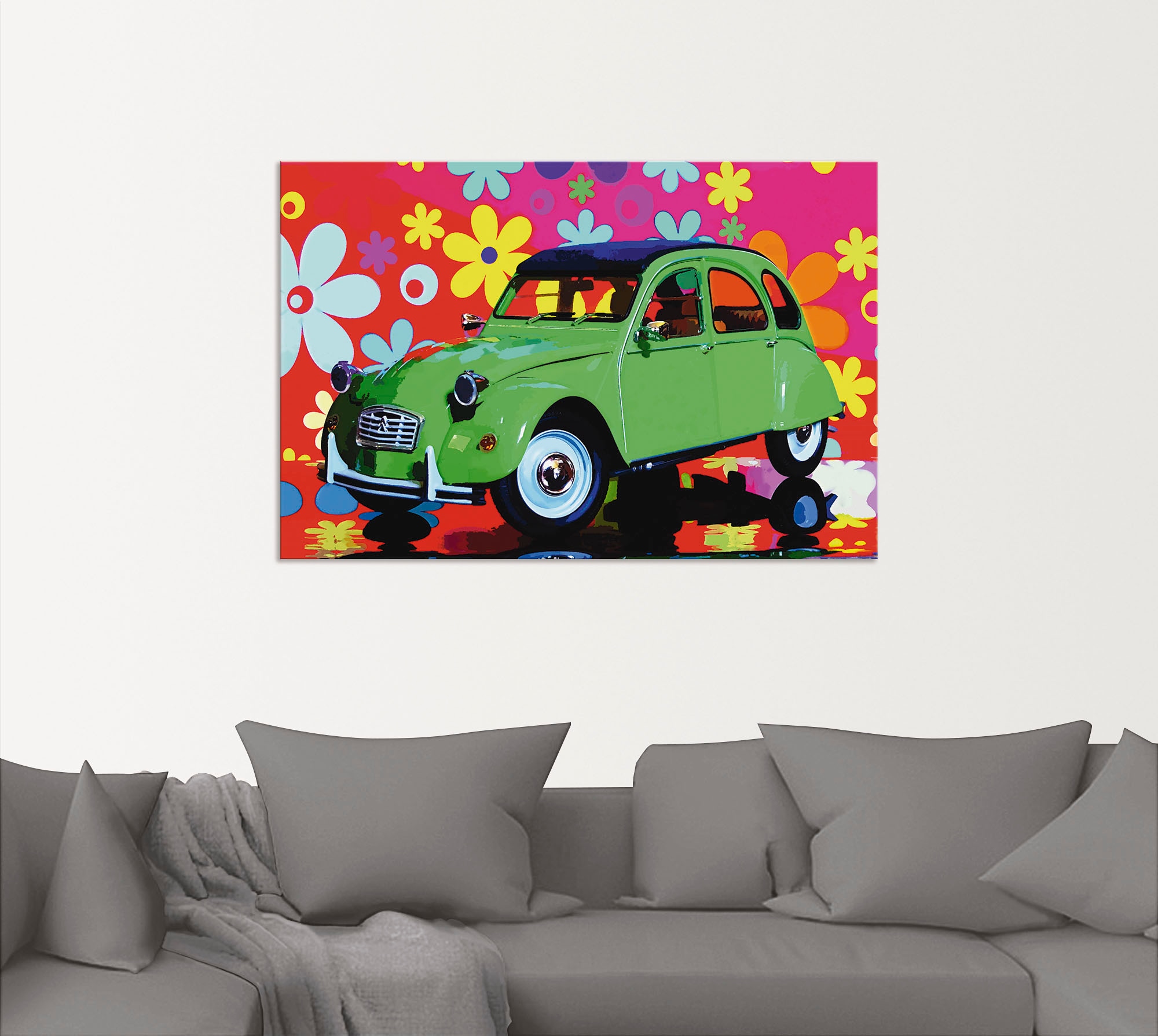 Artland Wandbild »CitroÃ«n 2CV grün«, Auto, (1 St.), als Alubild, Outdoorbild, Leinwandbild, Poster in verschied. Größen