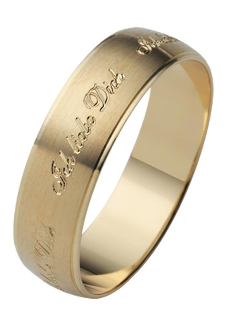 Firetti Trauring »Schmuck Geschenk Gold 375 Hochzeit Ehering Trauring "Ich liebe Dich"«, Made in Germany, wahlweise mit oder ohne Brillant