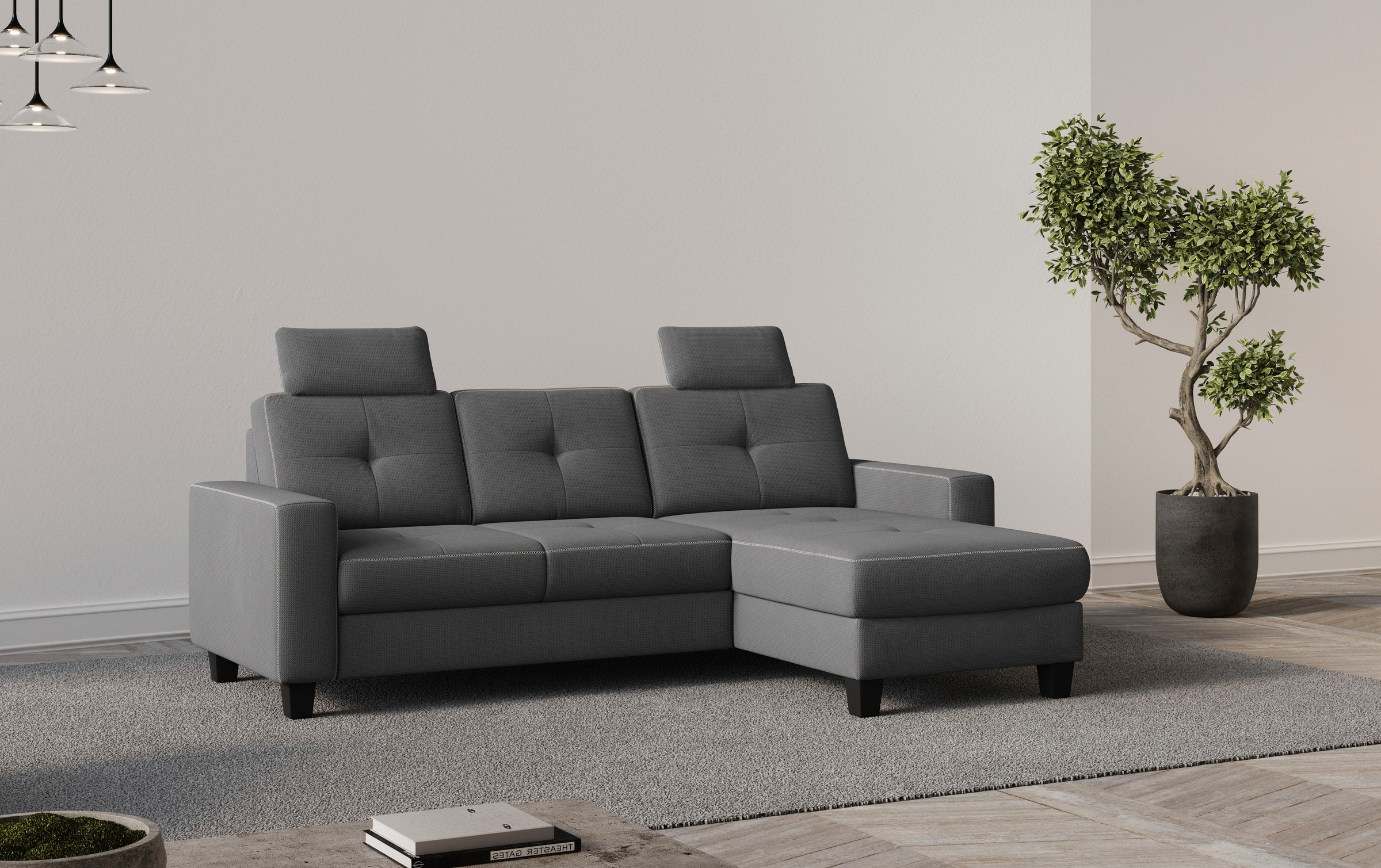 Places of Style Ecksofa »Varese L-Form«, Kreuznaht in beige günstig online kaufen