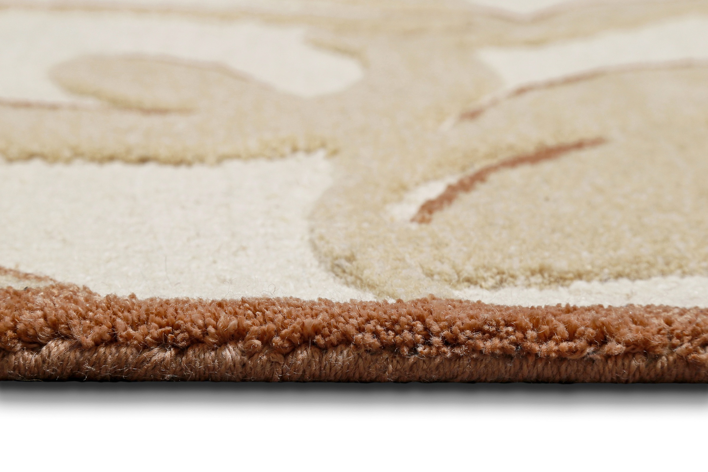 Wecon home Teppich »Summers Peak« rechteckig 16 mm Höhe Kurzflorteppich, Naturfaser, floral, Hoch-Tief-Effekt, handgetuftet