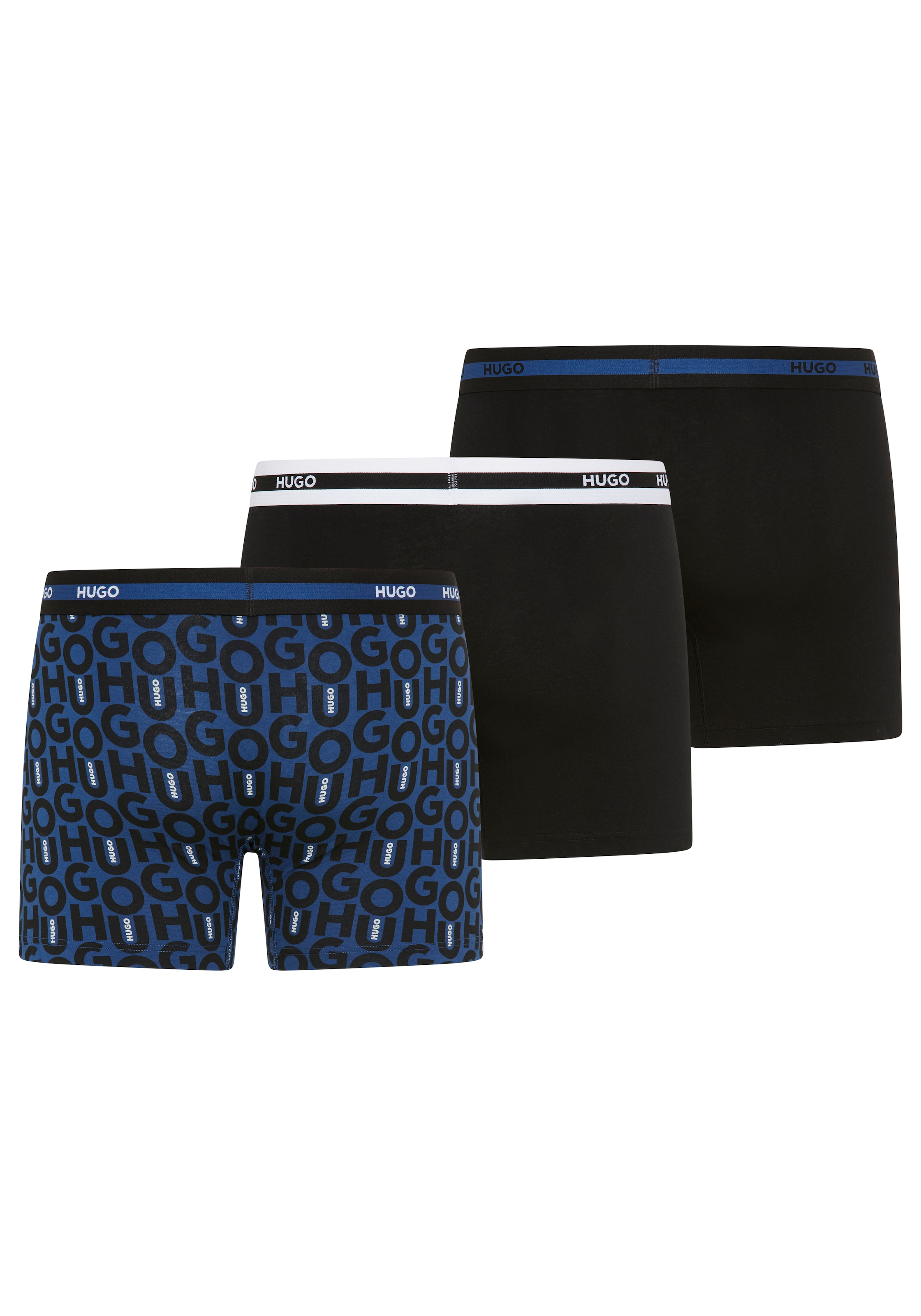 HUGO Underwear Boxershorts »BOXER BR PLANET DES« 3 Stk. elastischer Bund mit Logo, aus Stretch-Baumwolle, enganliegend