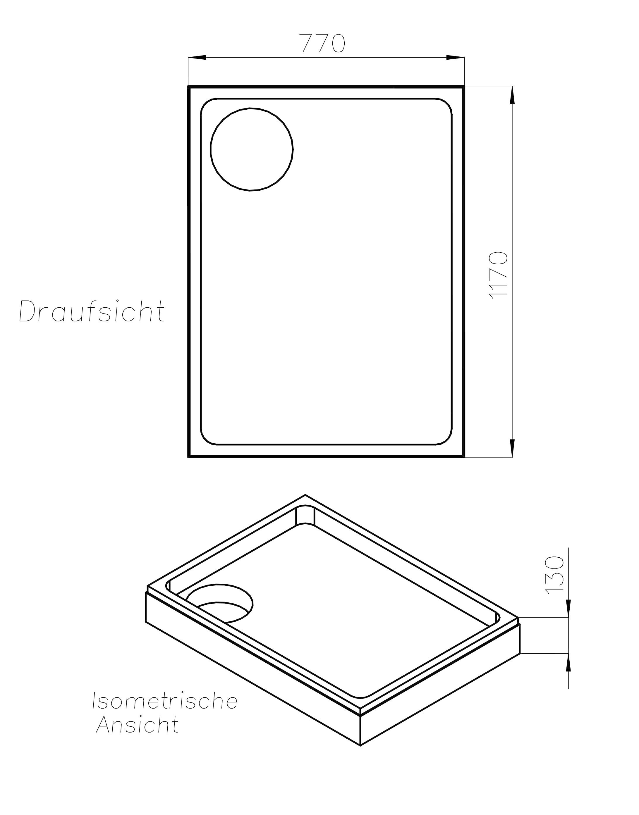 OTTOFOND Duschwanne, (Set), 120x80x3 cm, mit Wannenträger, Ablaufgarnitur und Fugendichtband