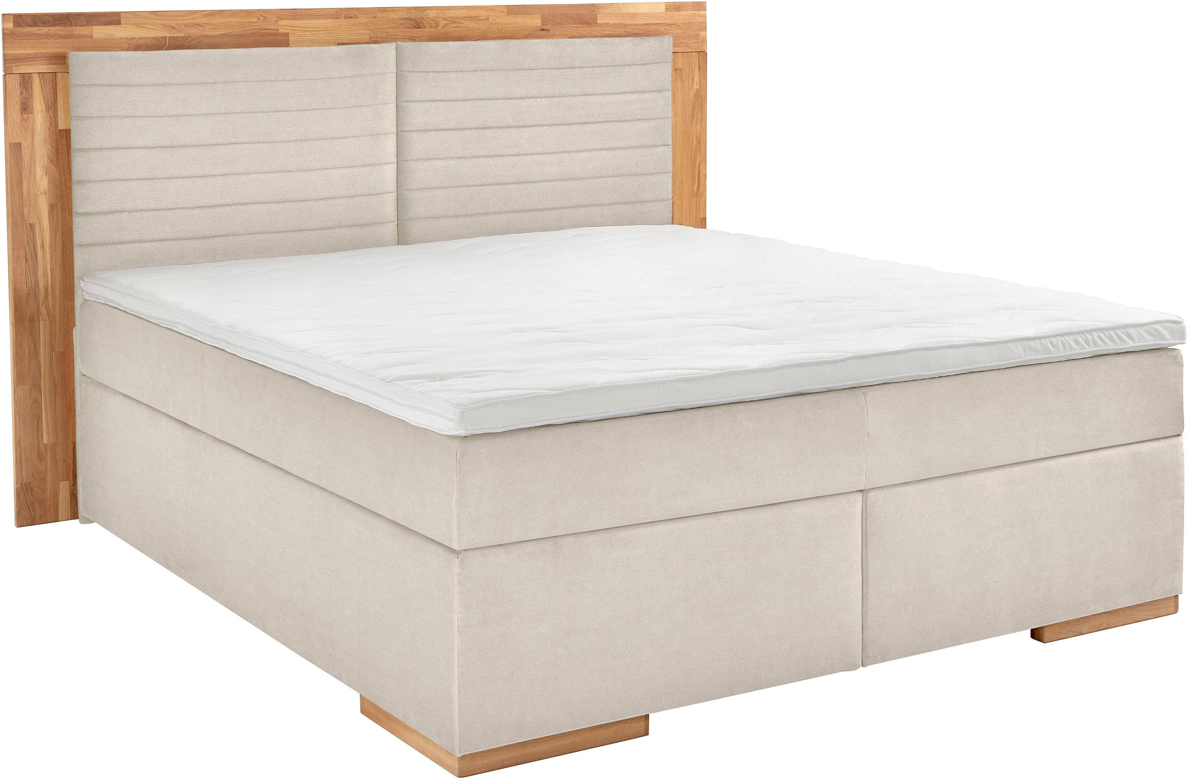 PLACES OF STYLE Boxspringbett "Cup" mit LED-Beleuchtung, Massivholzrahmen u günstig online kaufen