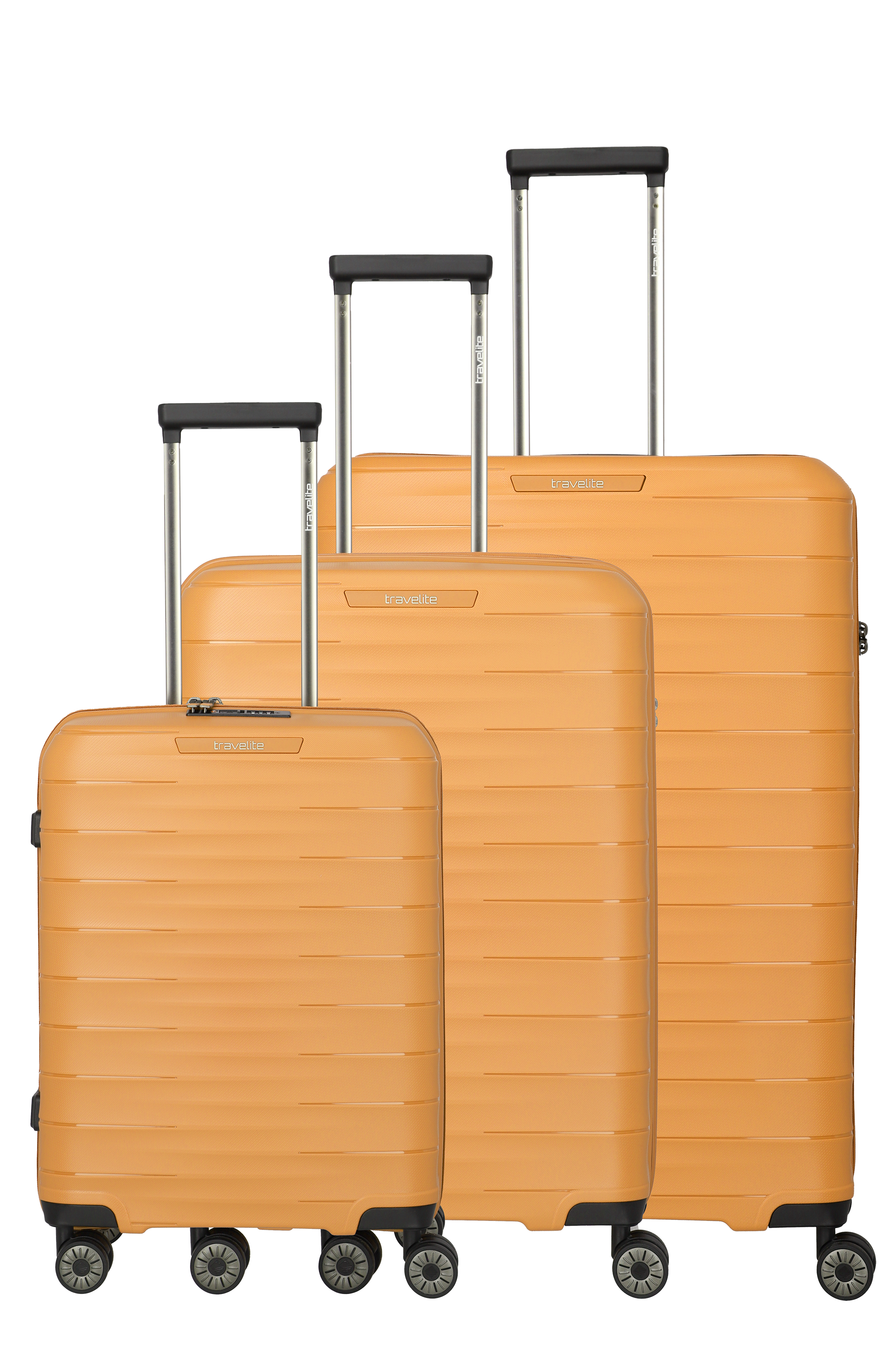 travelite Trolleyset »MOOBY 3-teilig Reisekoffer Hartschale« mit TSA-Schloss und recyceltem Polypropylen