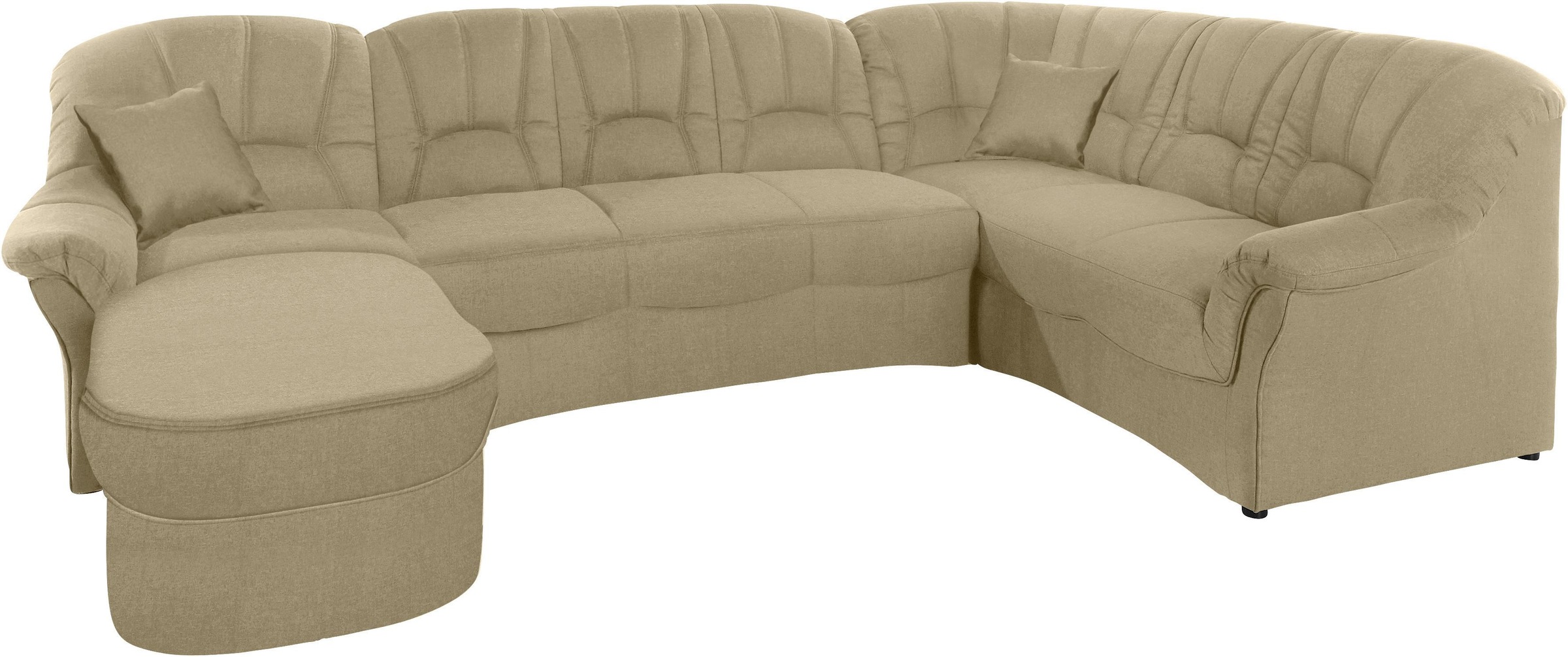 DOMO collection Wohnlandschaft »Bahia mit viel Platz, zeitloses Design, U-Form«, wahlweise mit Bettfunktion