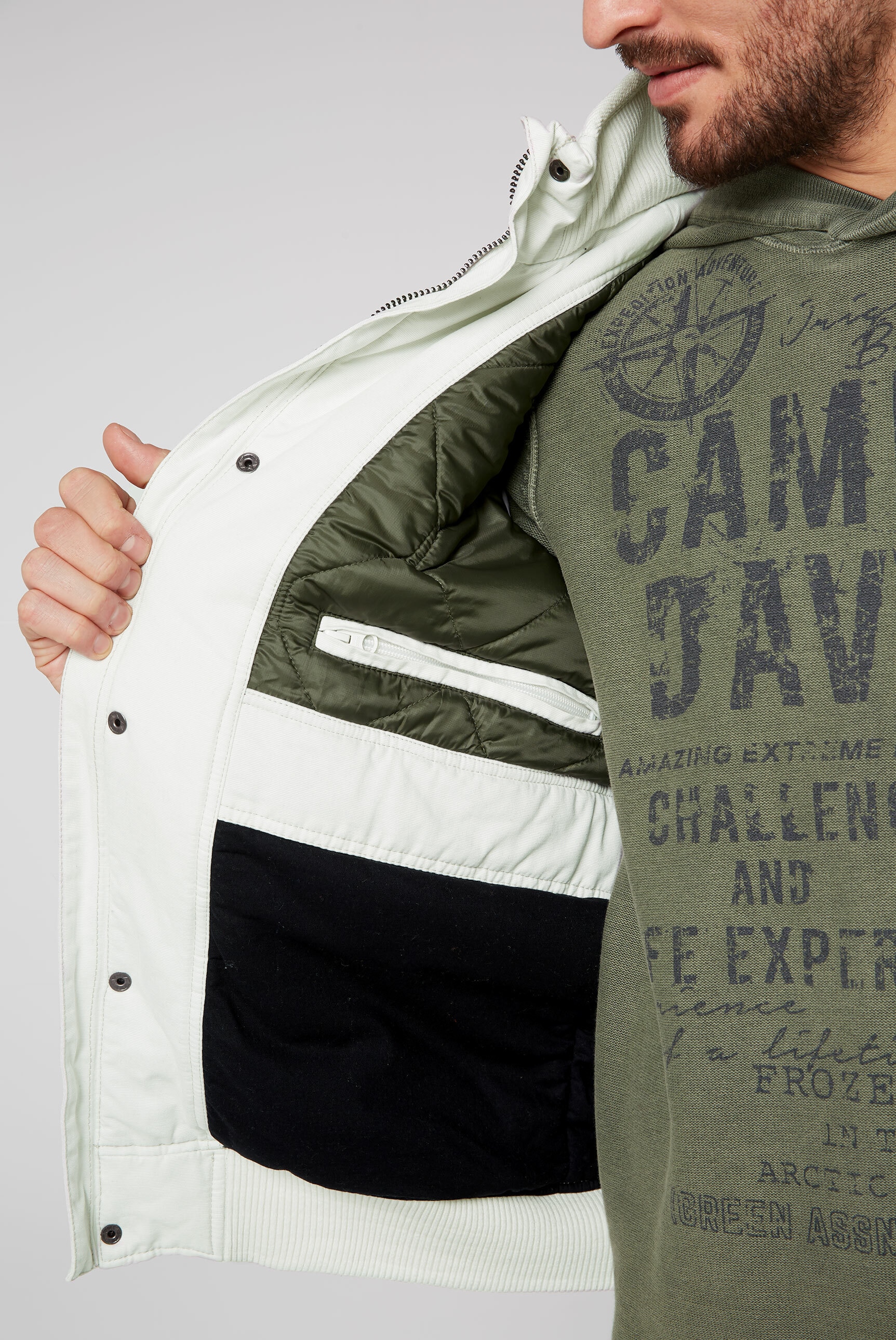 CAMP DAVID Winterjacke, mit Kapuze, mit verstellbaren Druckknopfriegeln am Saum